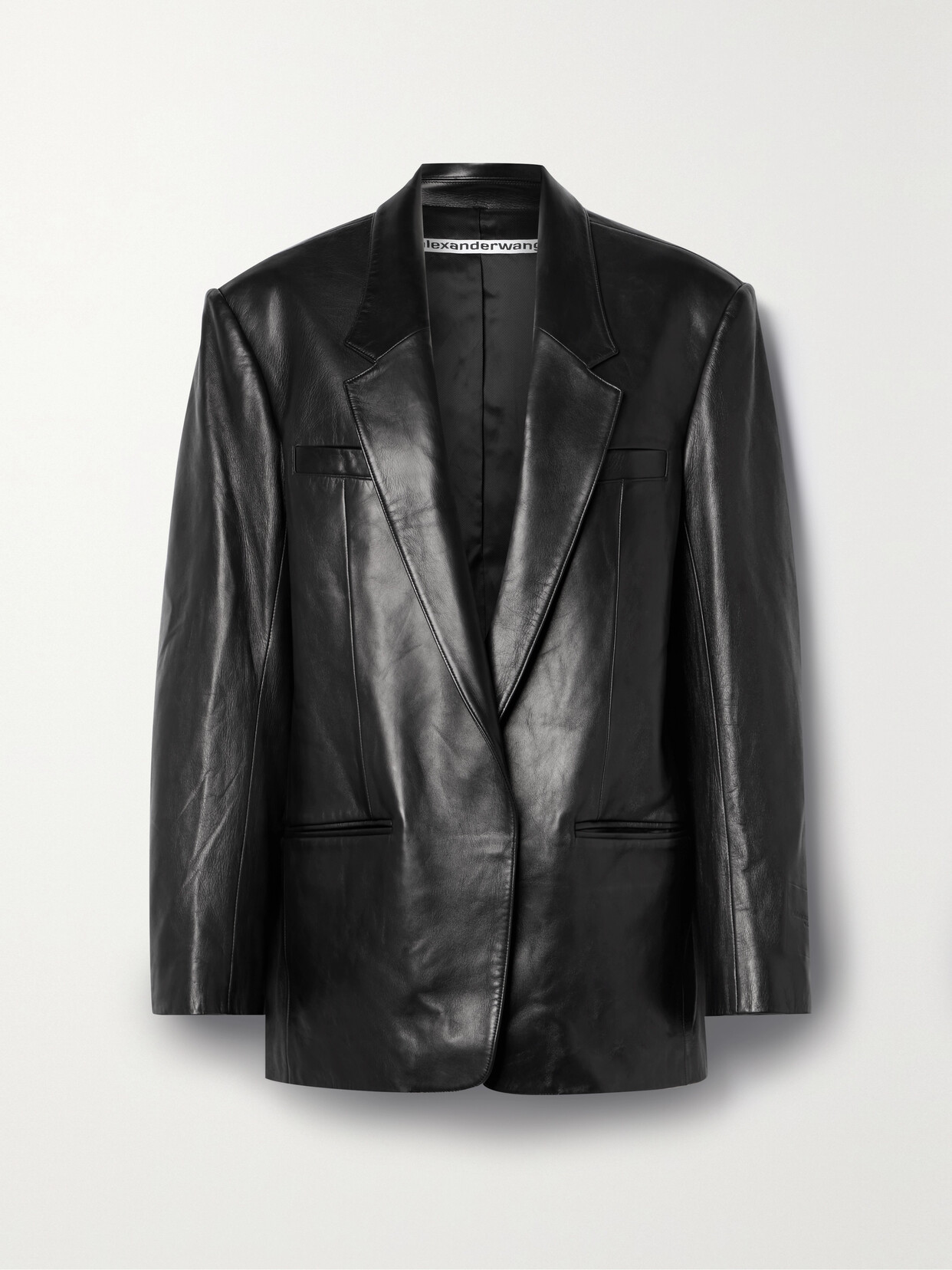 Alexander Wang - Oversized Leather Blazer - Black