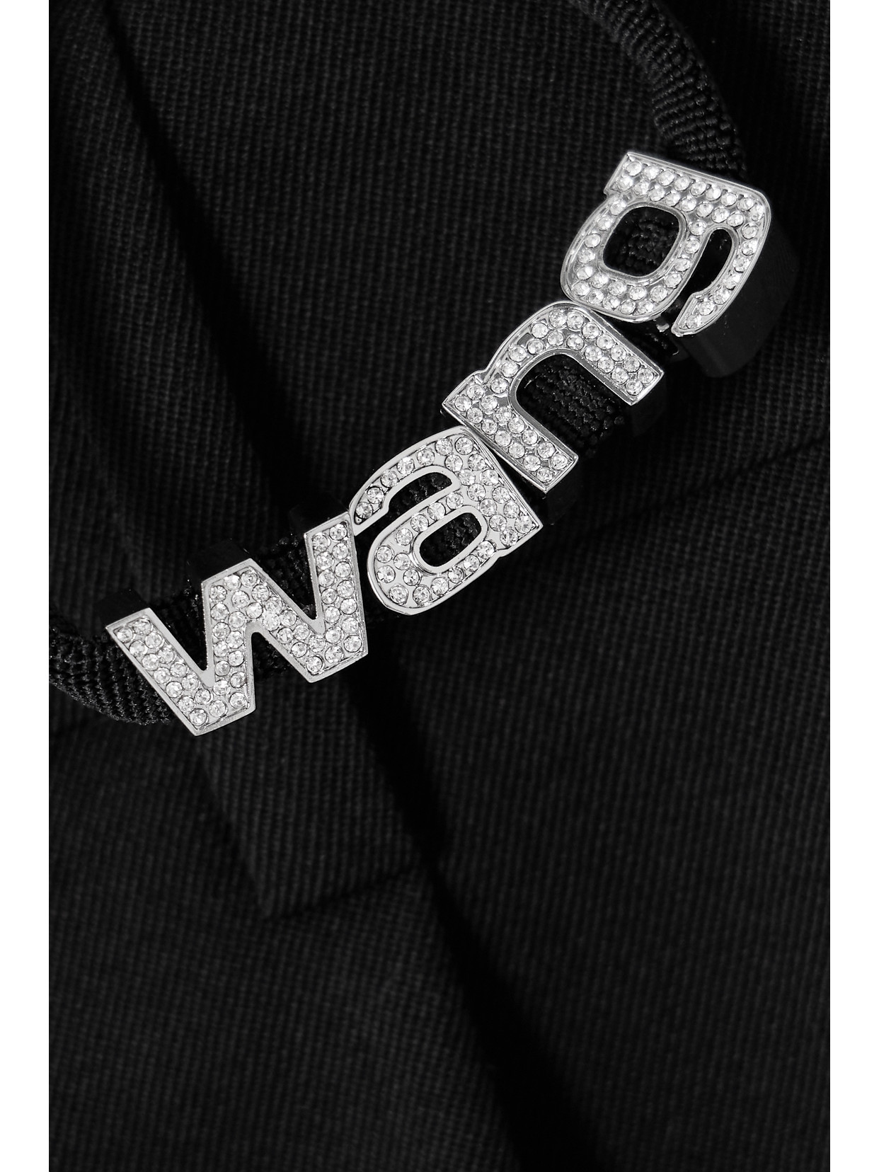 Alexander Wang Crystal-embellished Wool-twill Wide-leg Pants In Black
