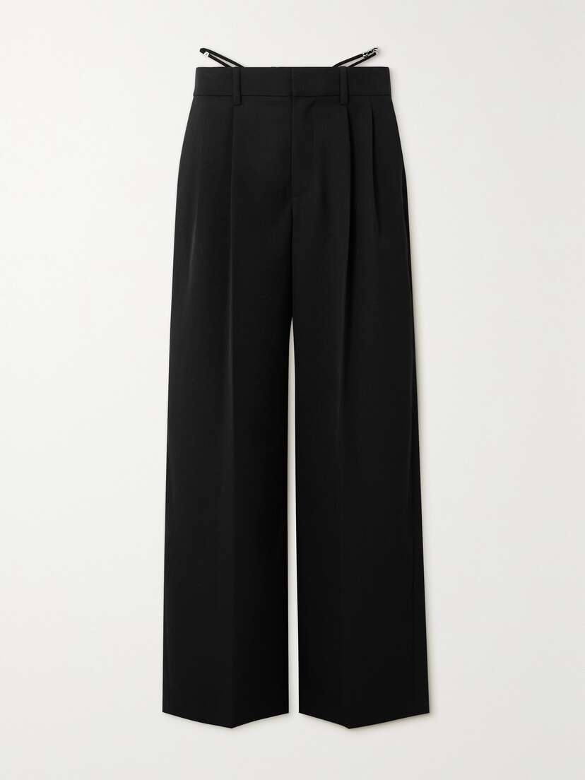 Alexander Wang Crystal-embellished Wool-twill Wide-leg Pants