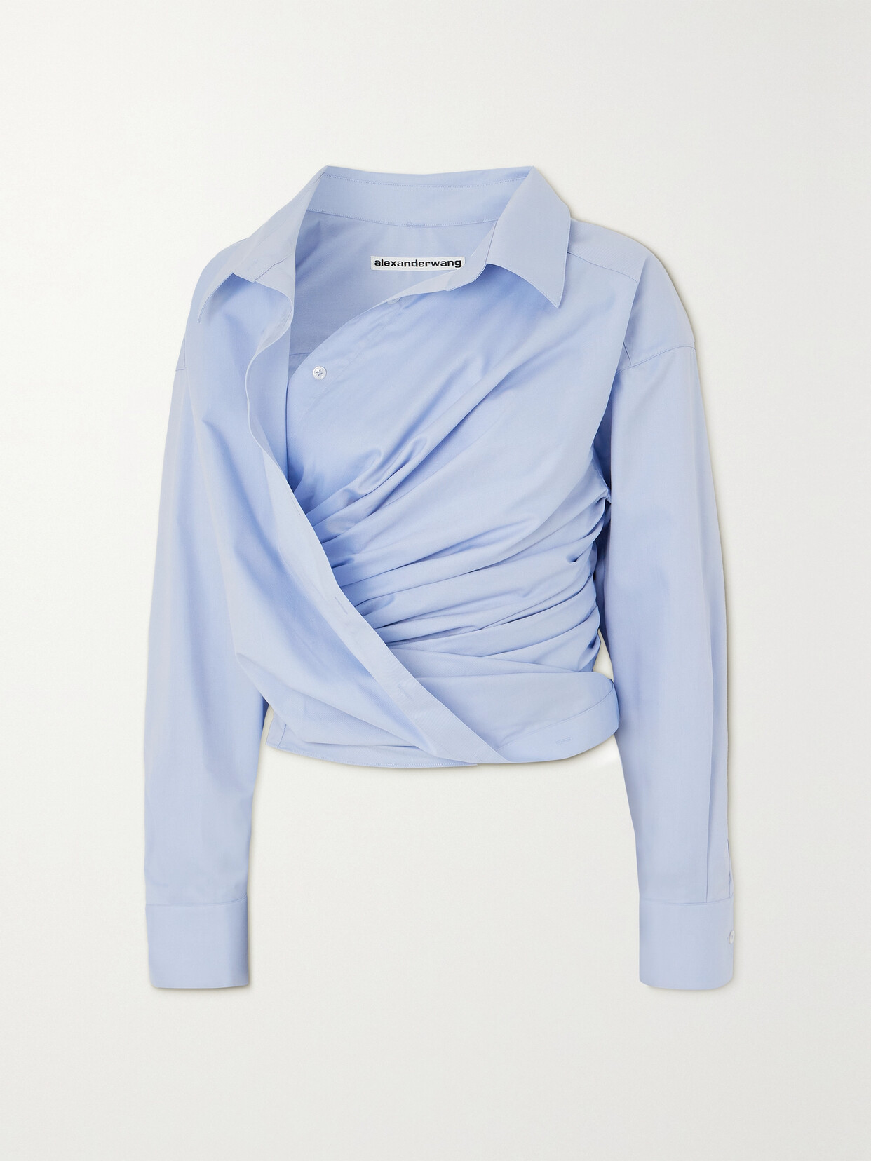 Alexander Wang - Draped Cotton-twill Shirt - Blue