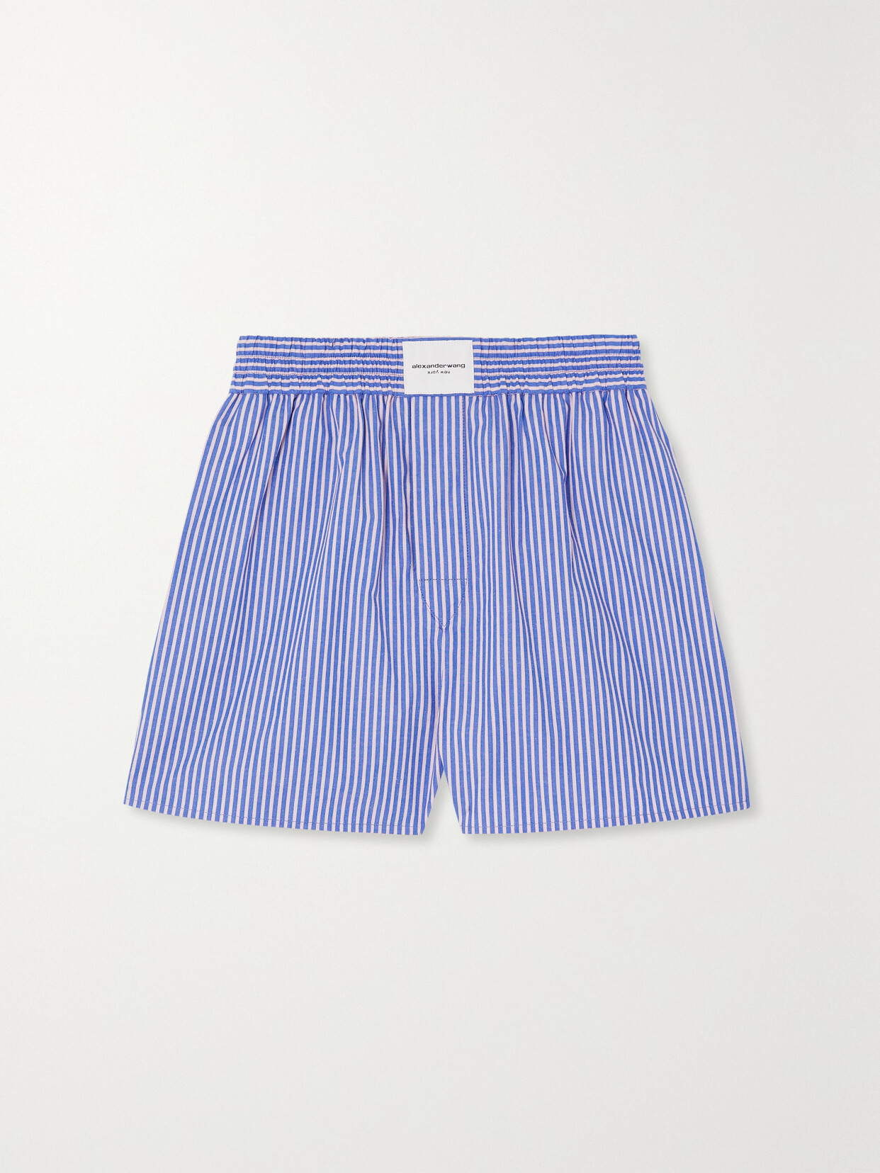 Alexander Wang Alexanderwang.t Cotton Striped Boxer Shorts In Blue