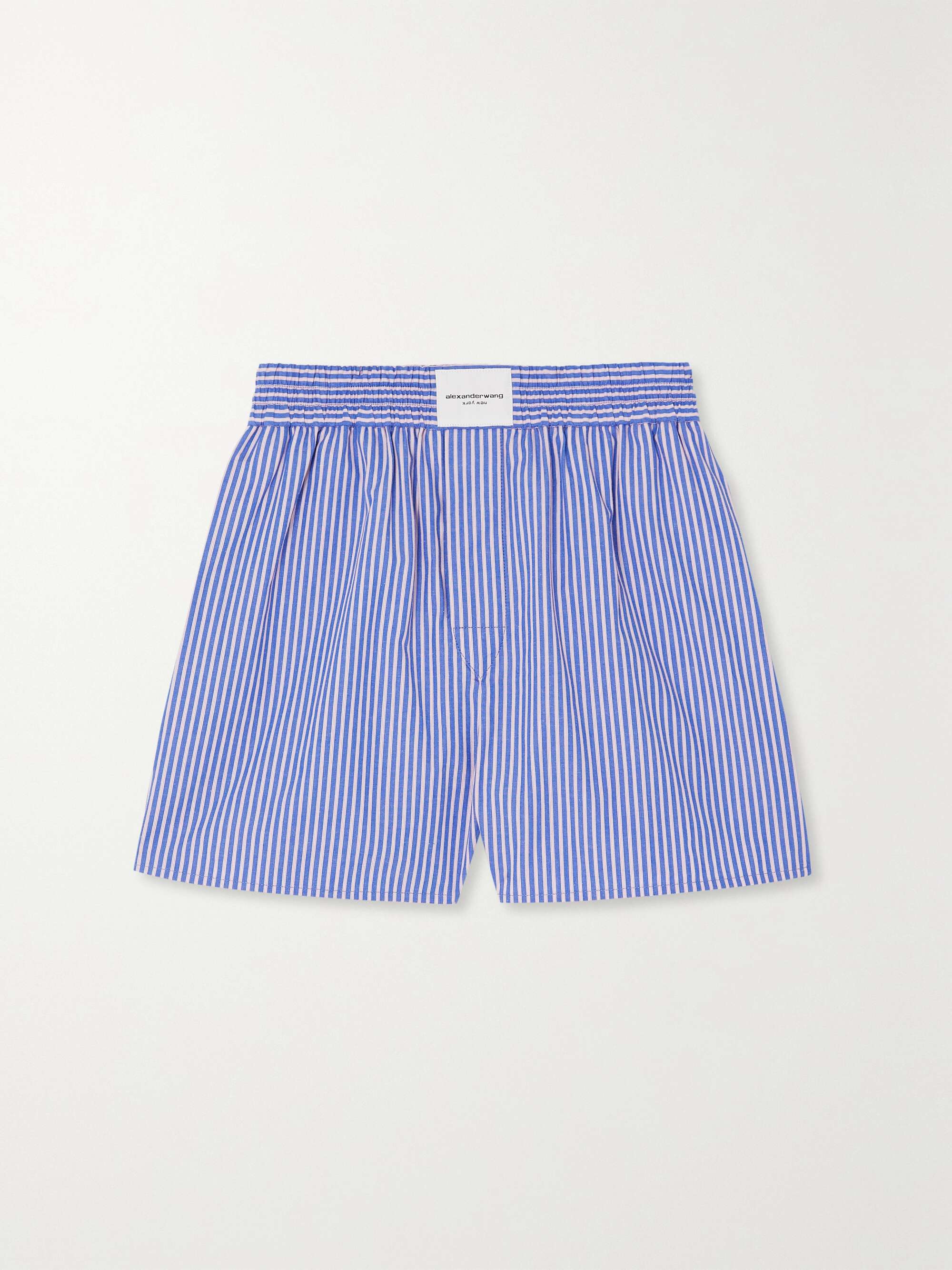 【送料&関税込】Alexander Wang Shorts In Blue Cotton boy short in waffle-knit cotton stretch in WASHED BLUE