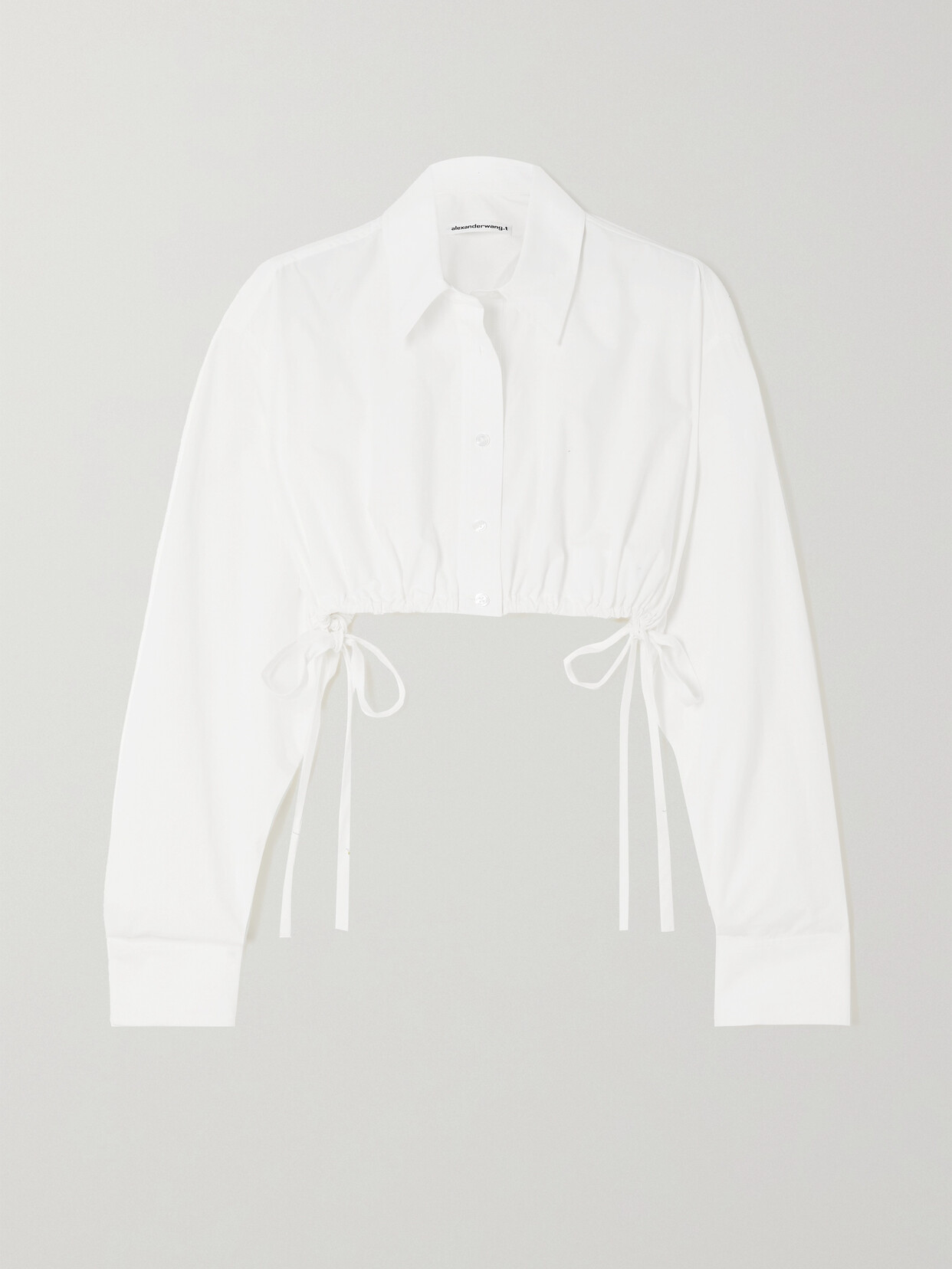 alexanderwang.t Cropped Cotton-poplin Shirt - White