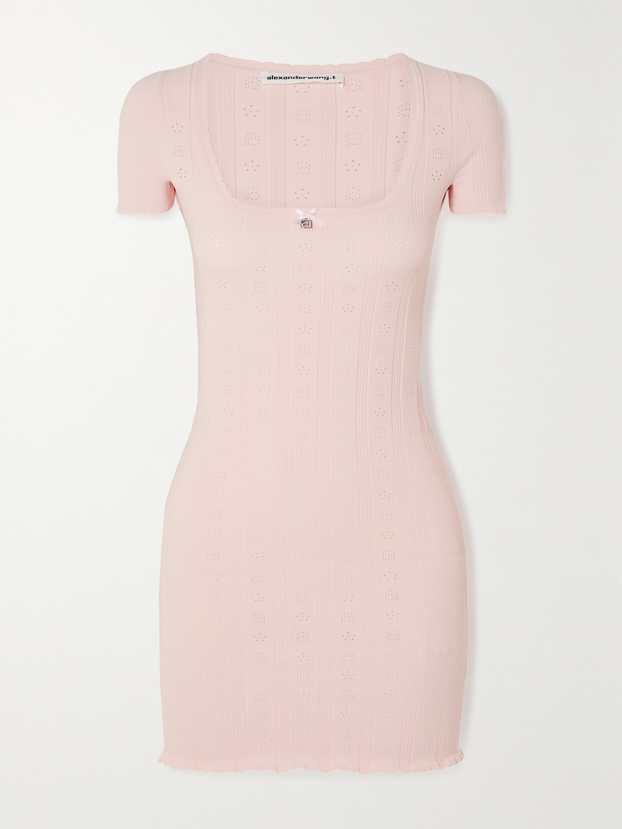 alexanderwang.t - Embellished Pointelle-knit Mini Dress - Pink