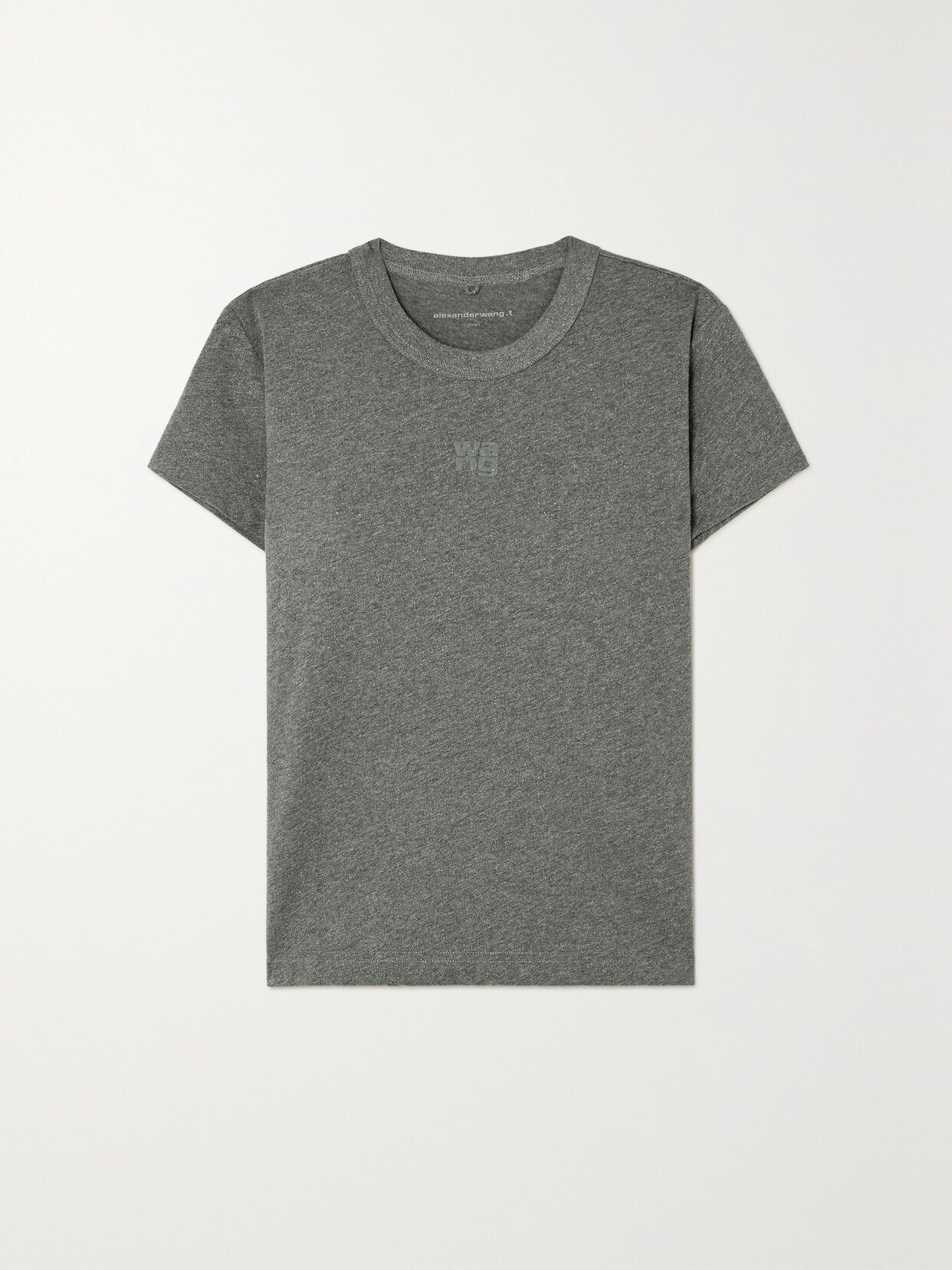 alexanderwang.t - Glittered Cotton-jersey T-shirt - Gray