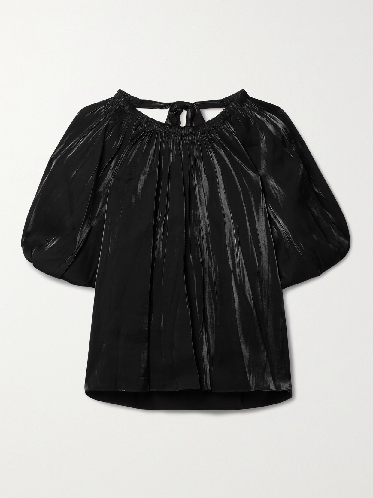 Ulla Johnson - Flo Gathered Lamé Blouse - Black