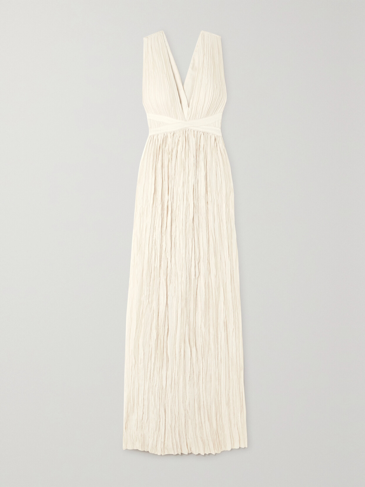 ULLA JOHNSON MONA CUTOUT PLISSÉ-SATIN GOWN