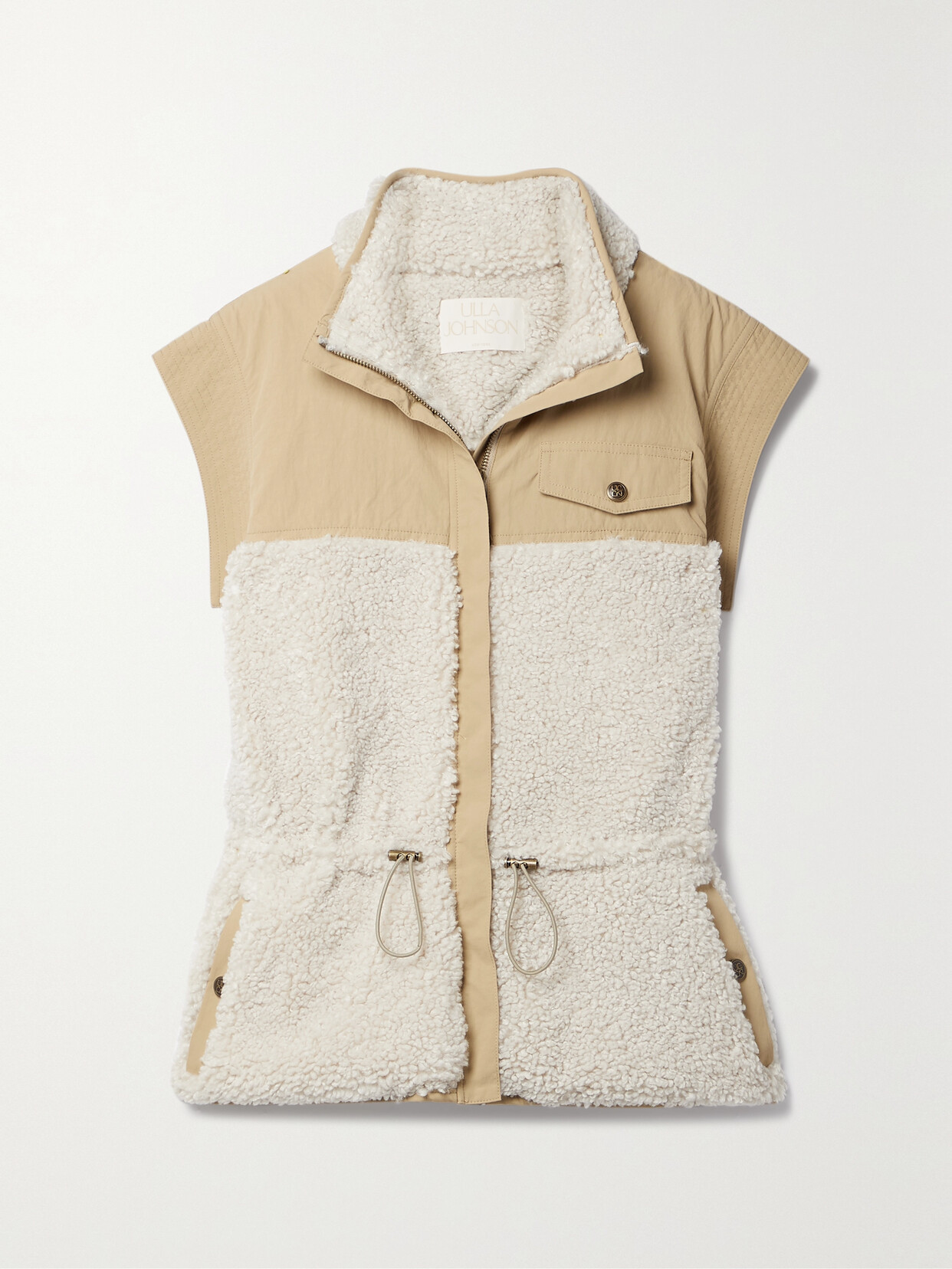 Ulla Johnson Tariet Fleece And Shell Vest - Neutrals