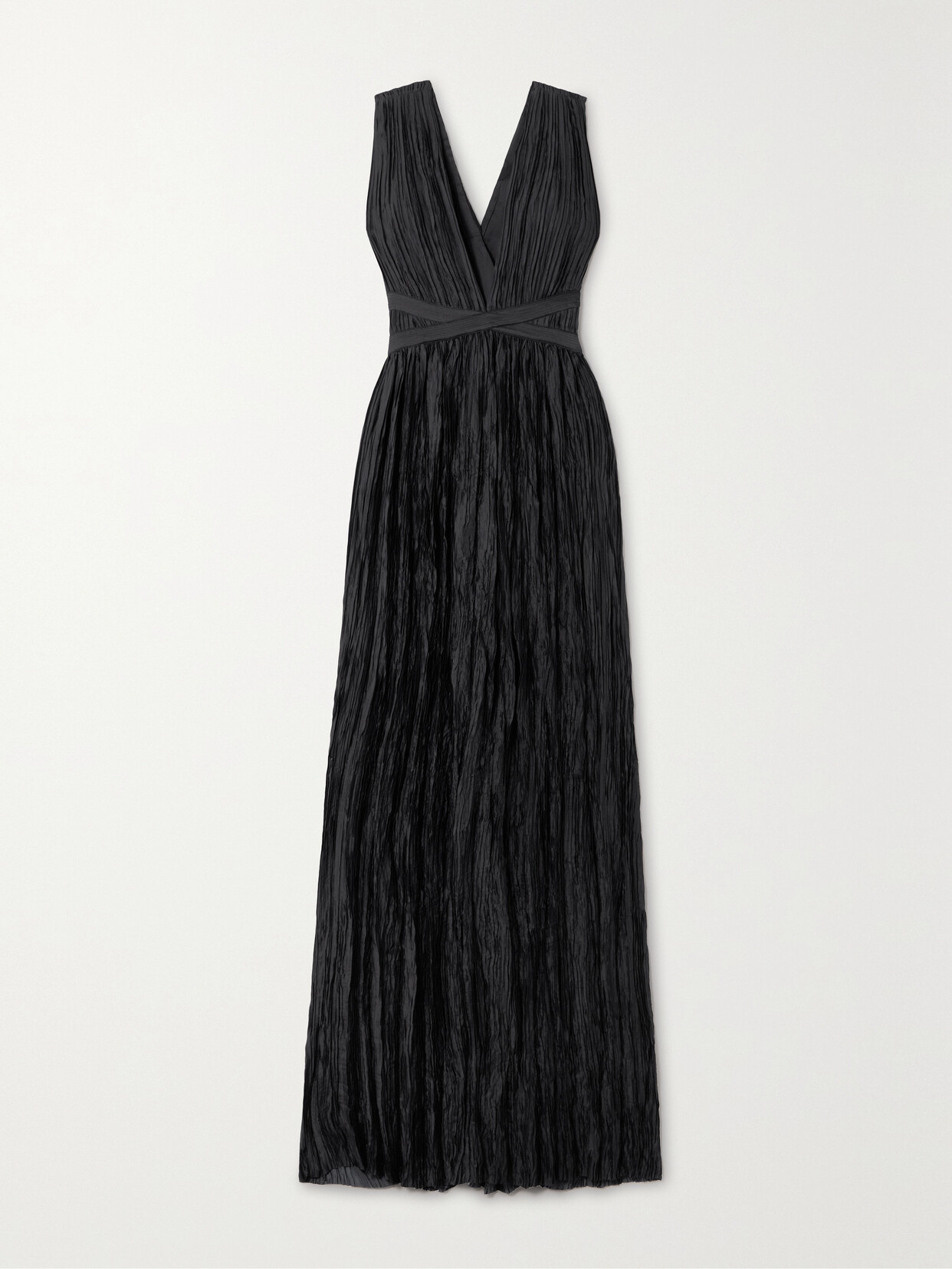 Ulla Johnson - Mona Cutout Plissé-satin Gown - Black