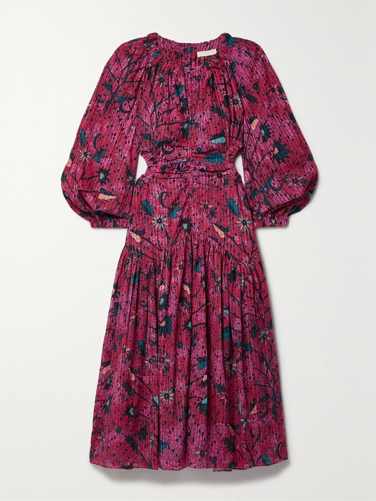 Ulla Johnson - Helia Cutout Printed Cotton-blend Voile Midi Dress - Purple