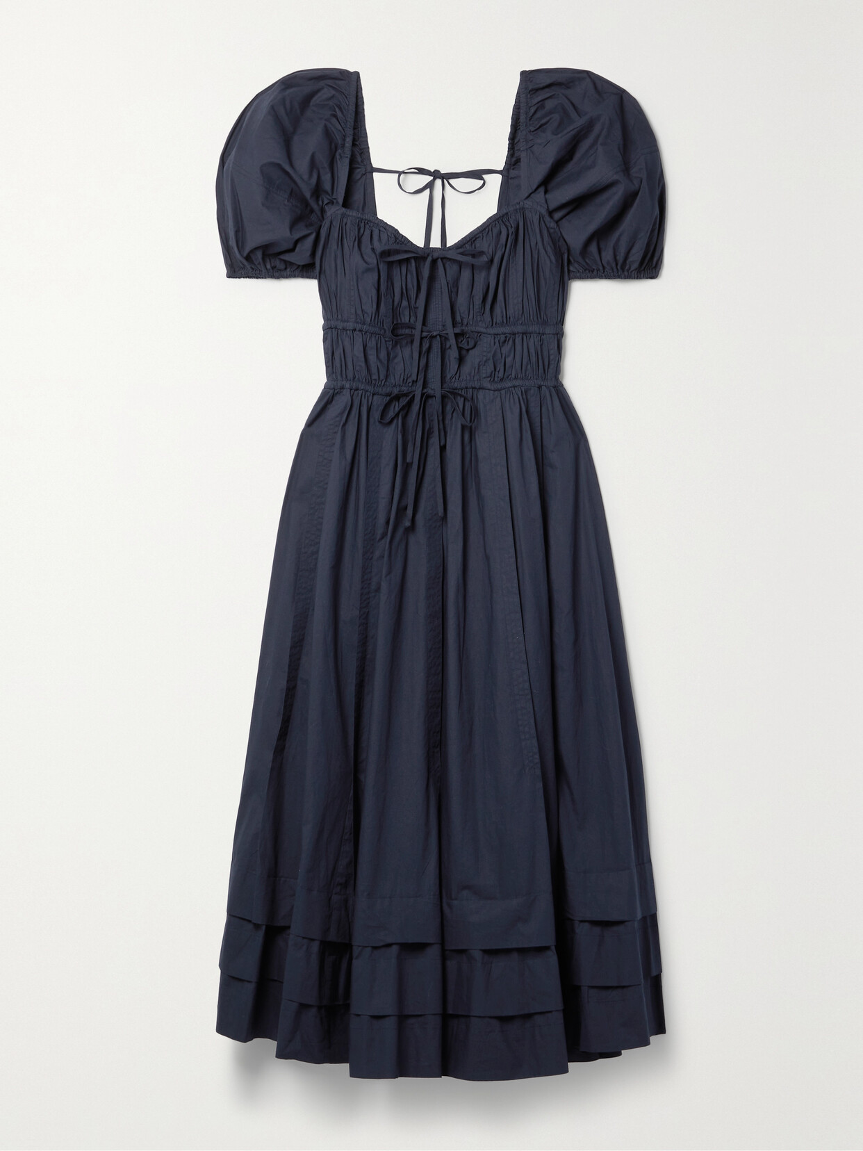 Ulla Johnson - Palma Tiered Gathered Cotton-poplin Midi Dress - Blue