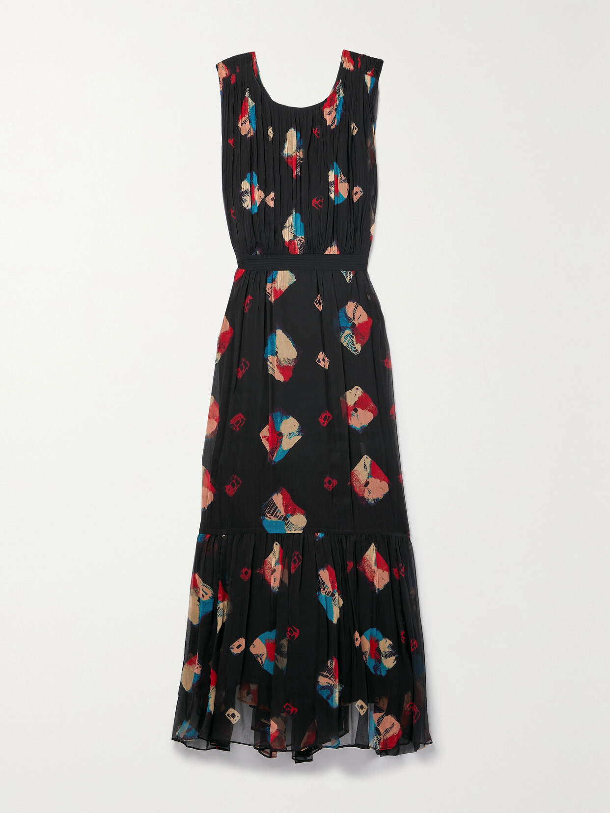 Ulla Johnson - Sarai Asymmetric Printed Silk-crepon Dress - Black