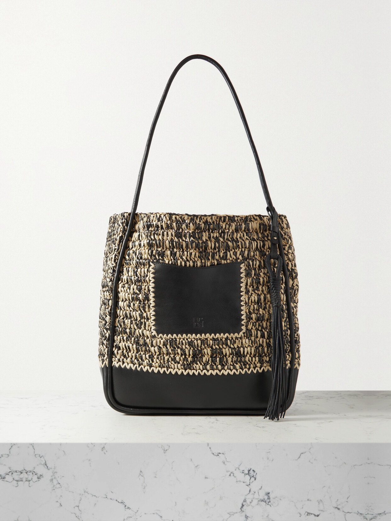 Ulla Johnson - Maya Tasseled Leather-trimmed Raffia Tote - Black