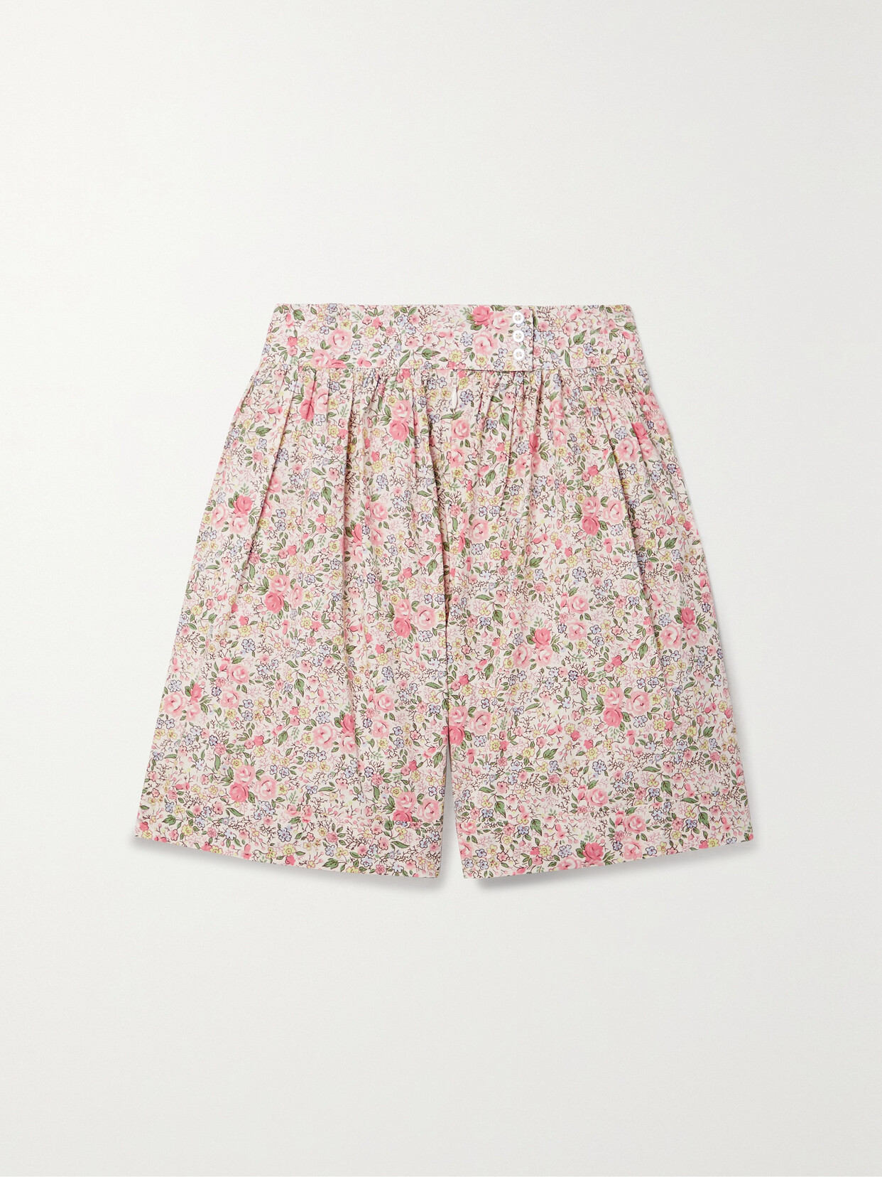Batsheva + Laura Ashley Westport Floral-print Cotton-poplin Shorts - Pink