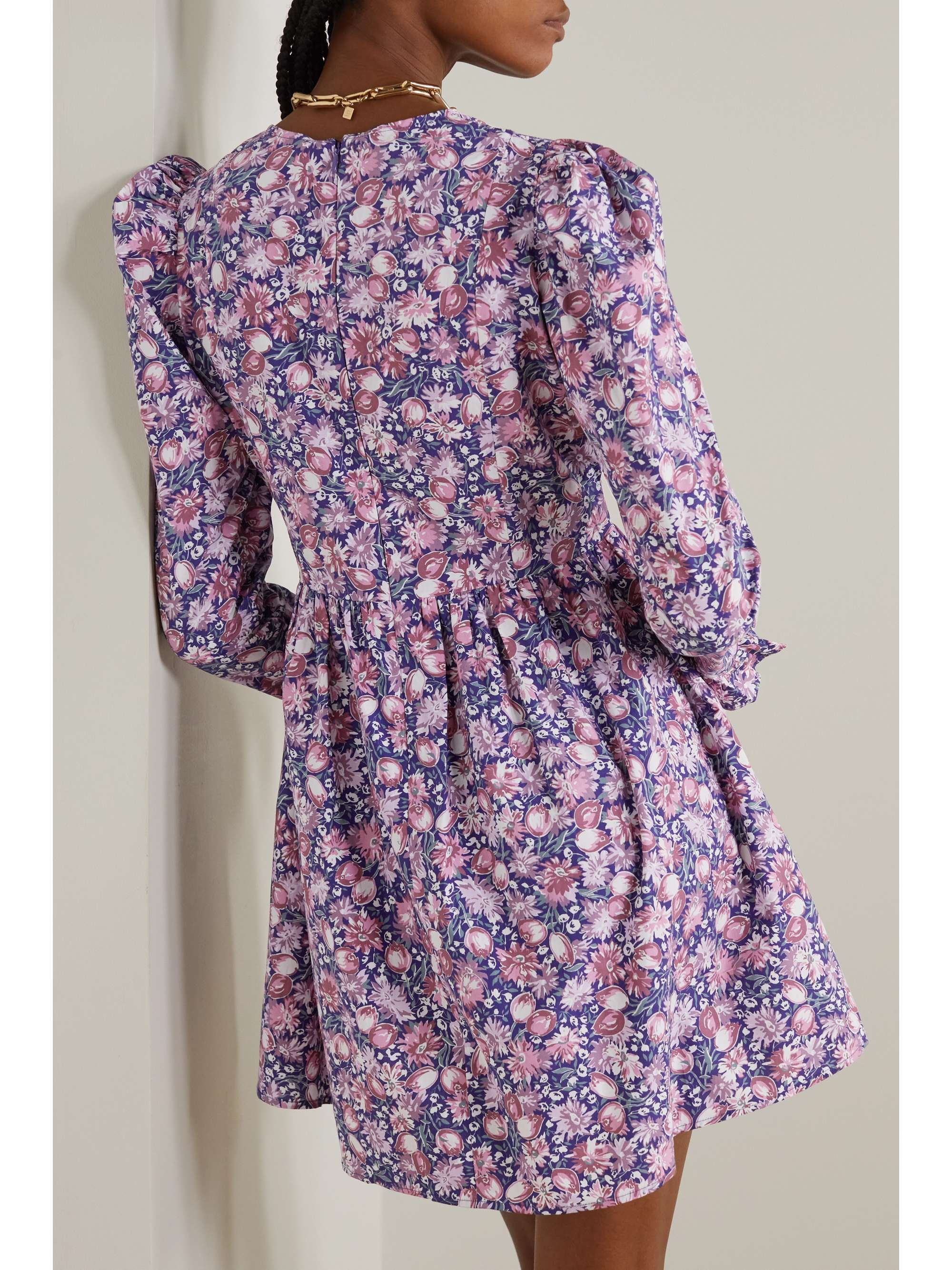 BATSHEVA + Laura Ashley ruffled floralprint cottonpoplin mini dress