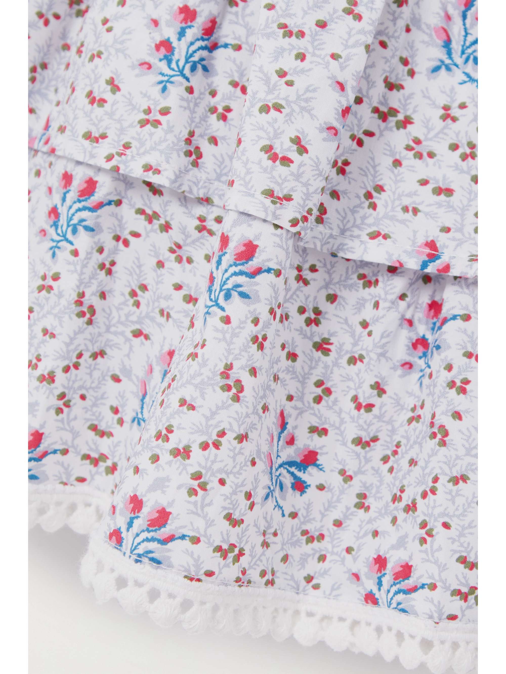 BATSHEVA + Laura Ashley Wednesday belted ruffled tiered floralprint