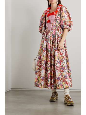 The Seneca Ditsy Floral Print Midi Dress