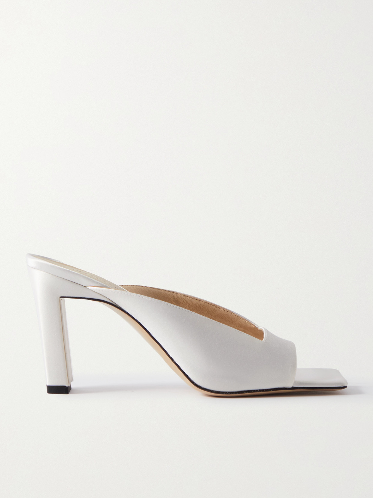 Wandler Isa Satin Mules - White