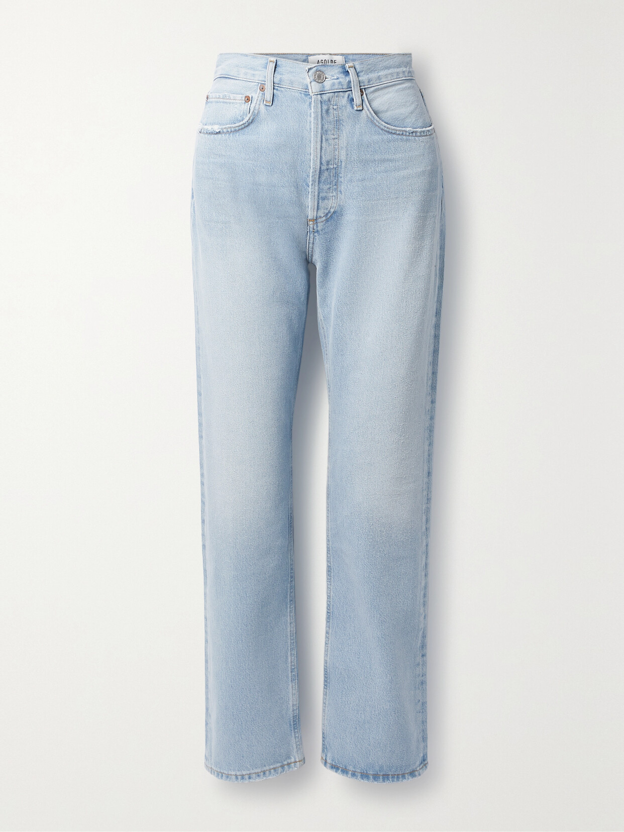 Shop Agolde '90s Pinch Waist High-rise Straight-leg Jeans In Blue