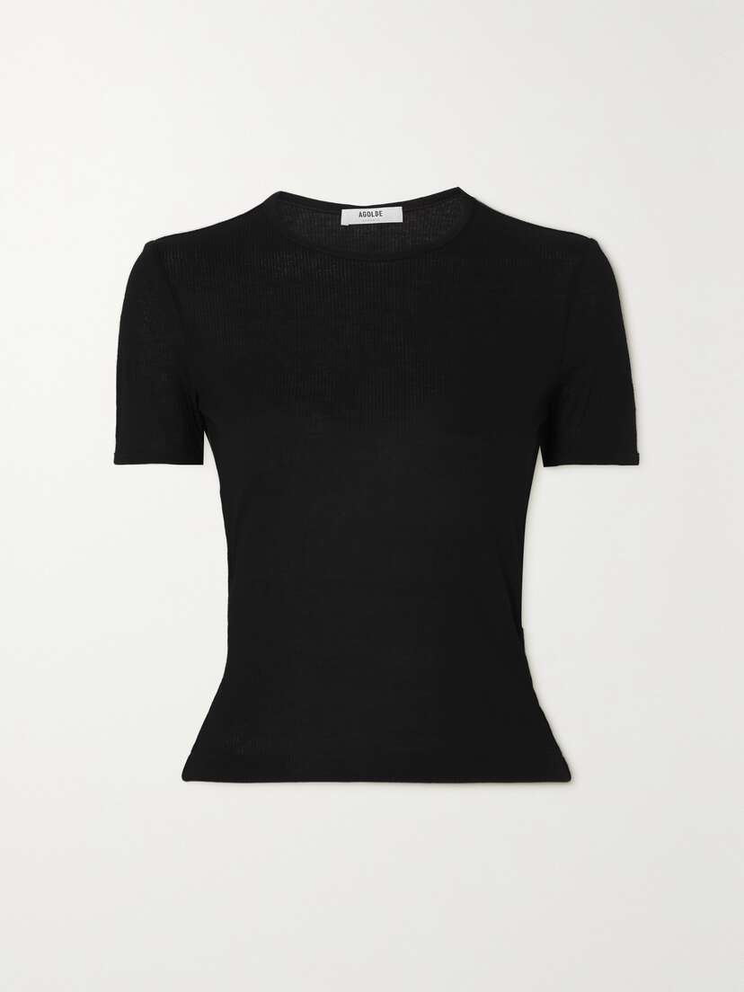 AGOLDE Abbie Ribbed Stretch-jersey T-shirt
