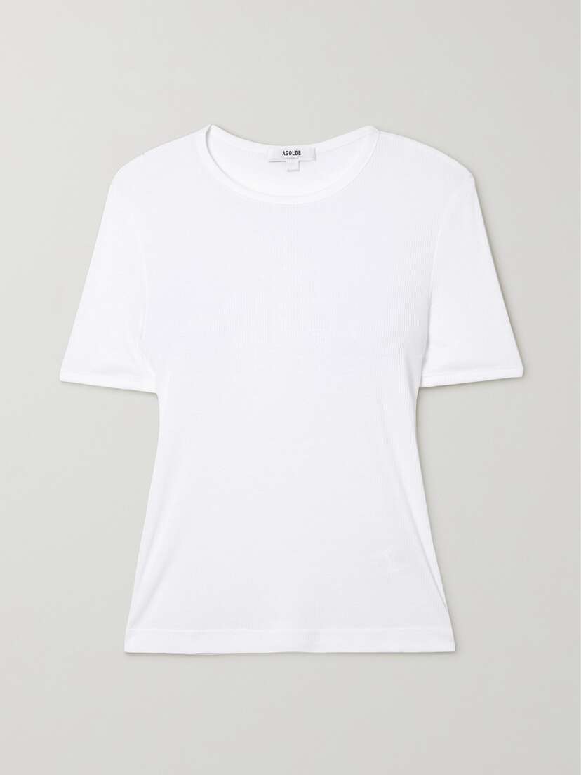 AGOLDE Abbie Ribbed Stretch-jersey T-shirt