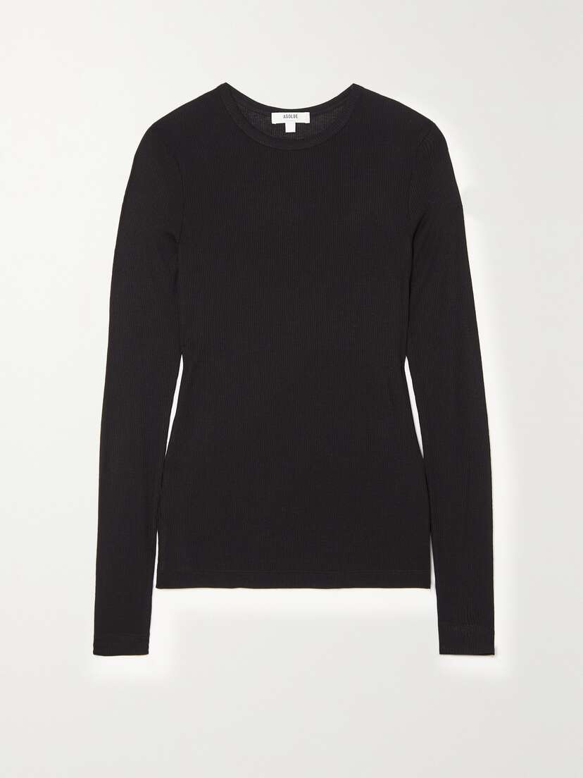 AGOLDE Shona Ribbed Stretch-jersey T-shirt - x large