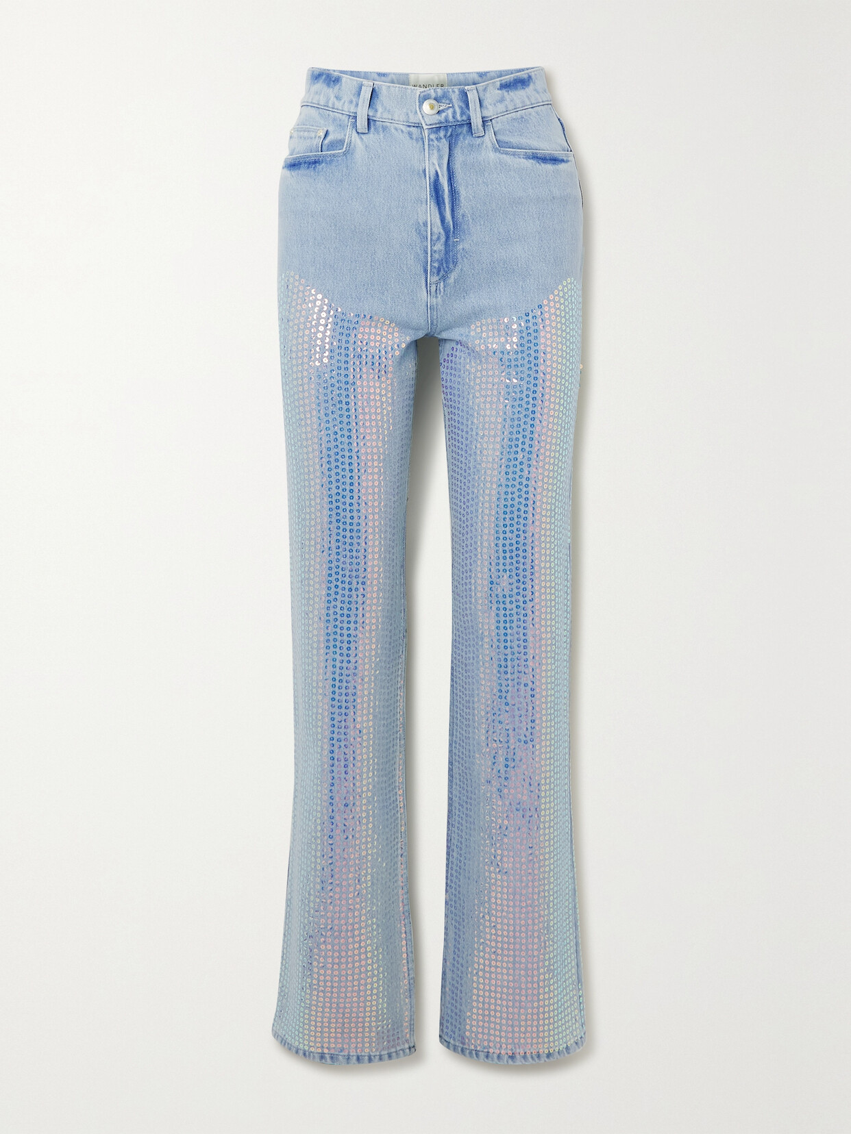 Wandler - Rose Sequined Organic High-rise Straight-leg Jeans - Blue