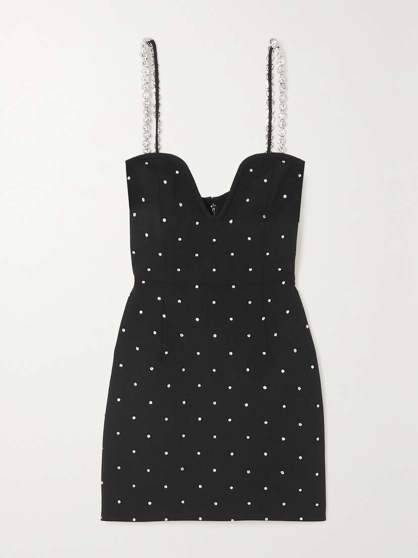 Rebecca Vallance After Hours Crystal-embellished Stretch-crepe Mini Dress - UK 14