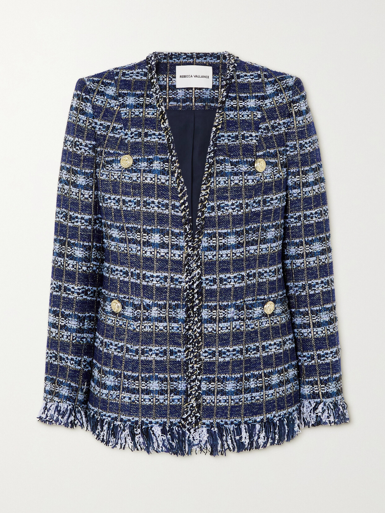 Rebecca Vallance - Caroline Metallic Bouclé Jacket - Blue