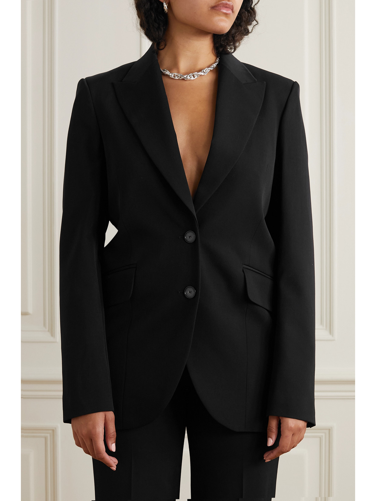 Stella Mccartney + Net Sustain Stretch-wool Twill Blazer In Black