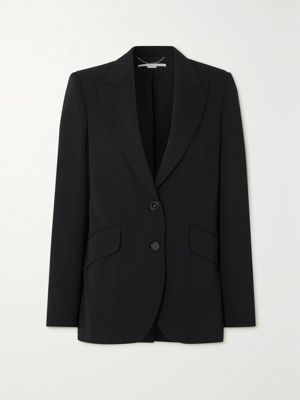 Stella Mccartney + Net Sustain Stretch-wool Twill Blazer In Black