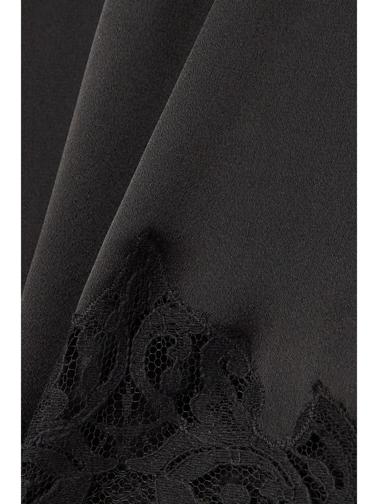 Stella Mccartney + Net Sustain Lace-trimmed Satin Skirt In Black