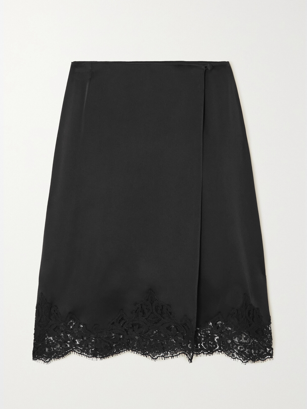 Stella McCartney - + Net Sustain Lace-trimmed Satin Skirt - Black