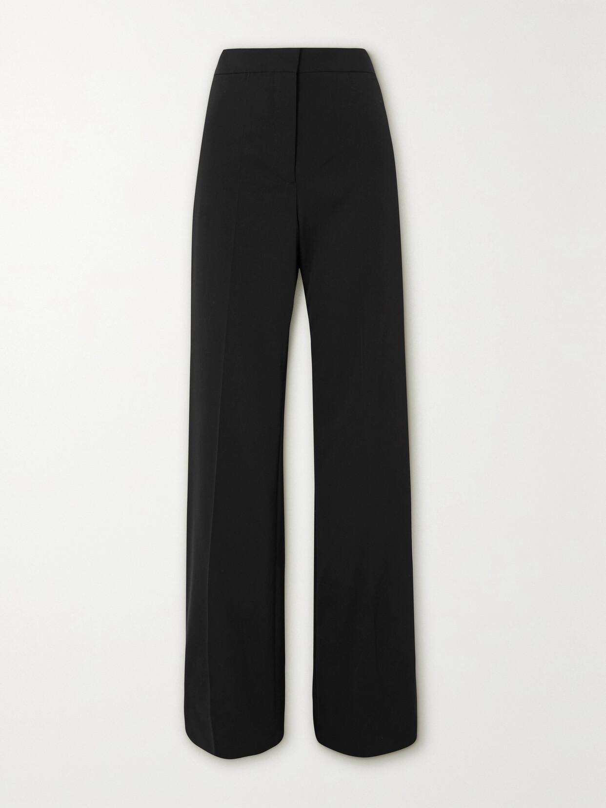 Stella Mccartney + Net Sustain Stretch-wool Twill Wide-leg Flared Pants In Negro