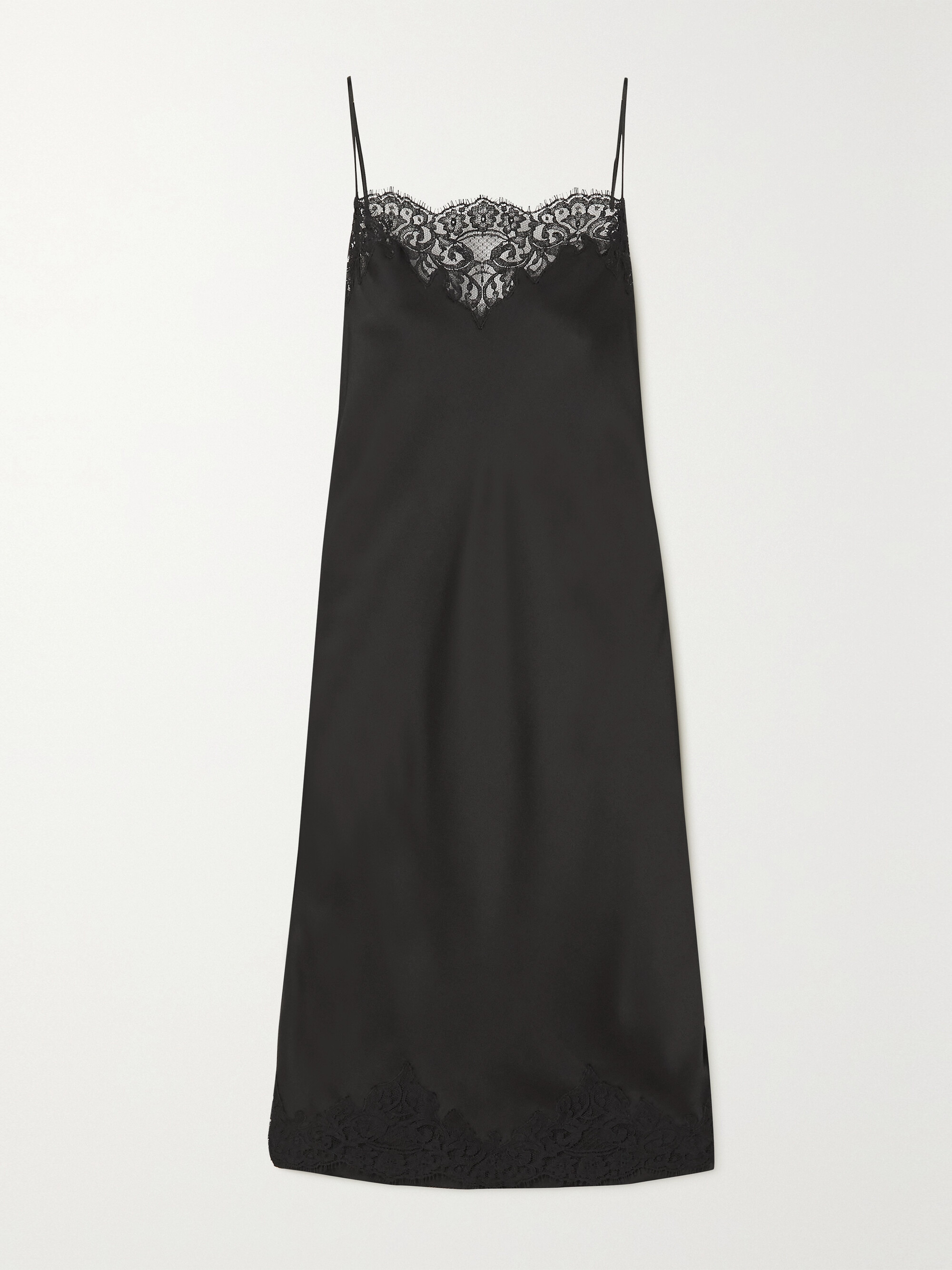 Stella McCartney + NET SUSTAIN lace-trimmed satin midi dress thumbnail
