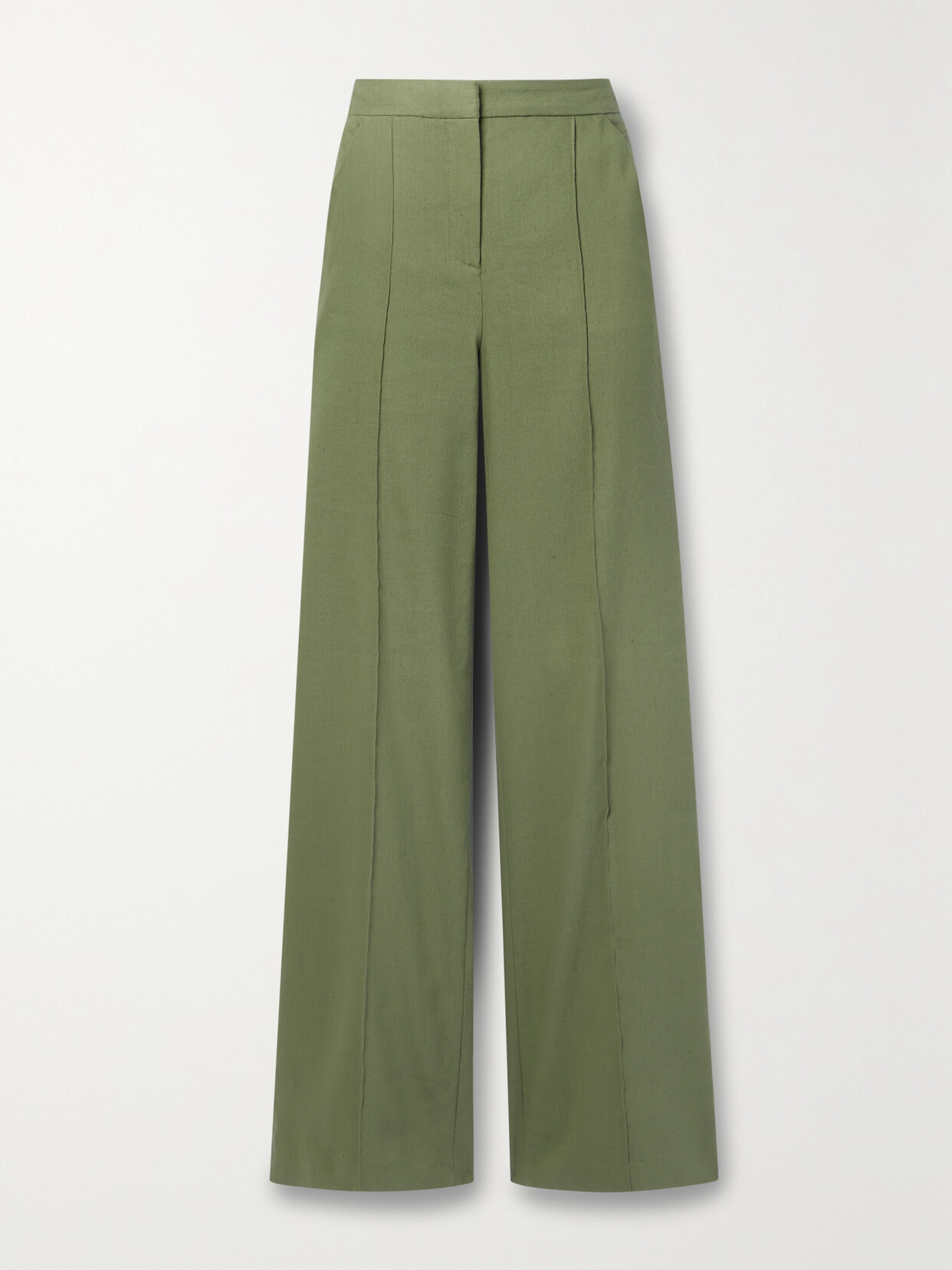 Veronica Beard - Noda Linen-blend Twill Pants - Green