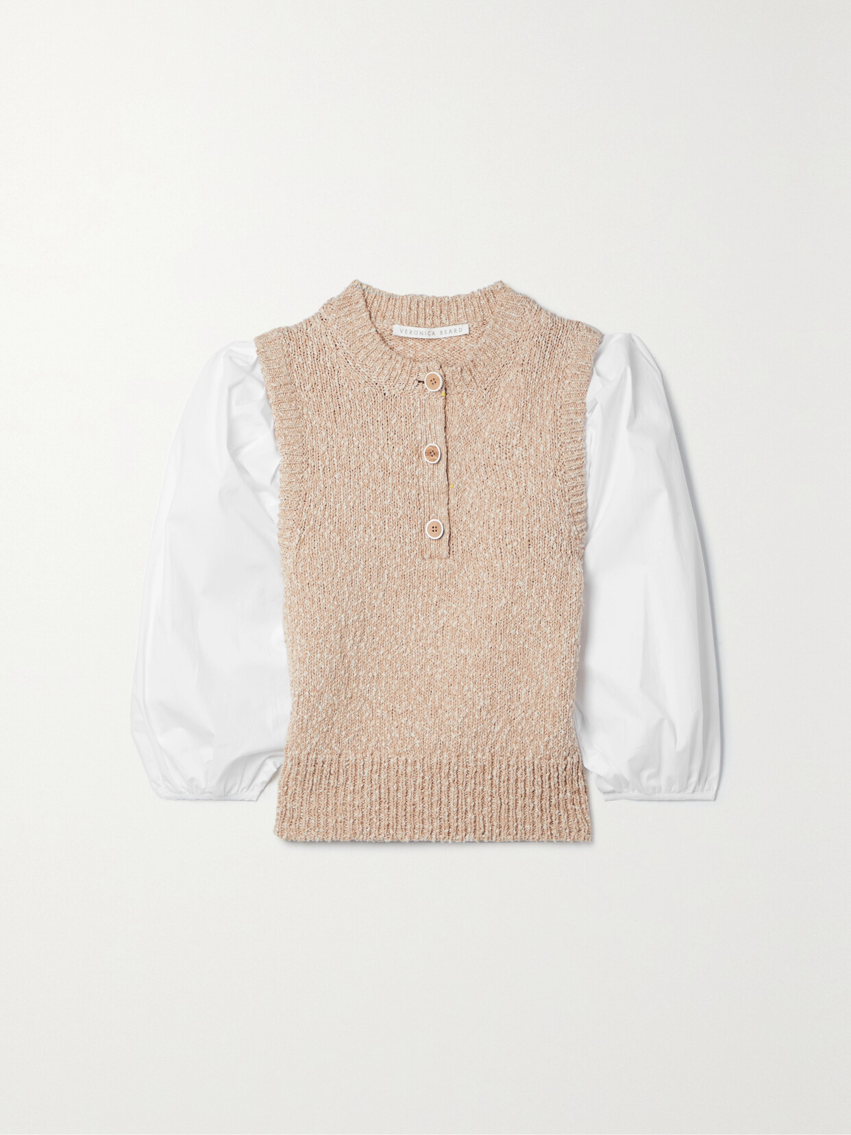 Veronica Beard - Shawnet Layered Cotton Top - Neutrals