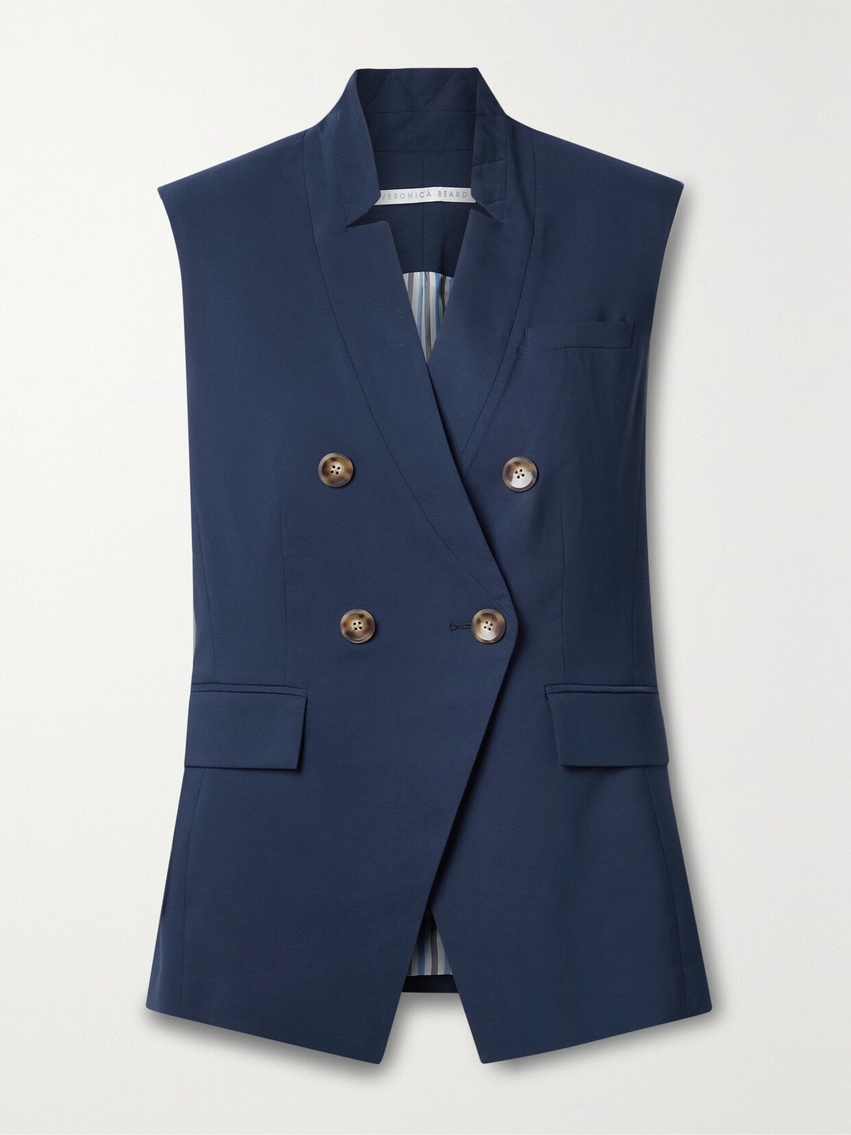 Veronica Beard Amika Stretch Modal-blend Vest - Blue