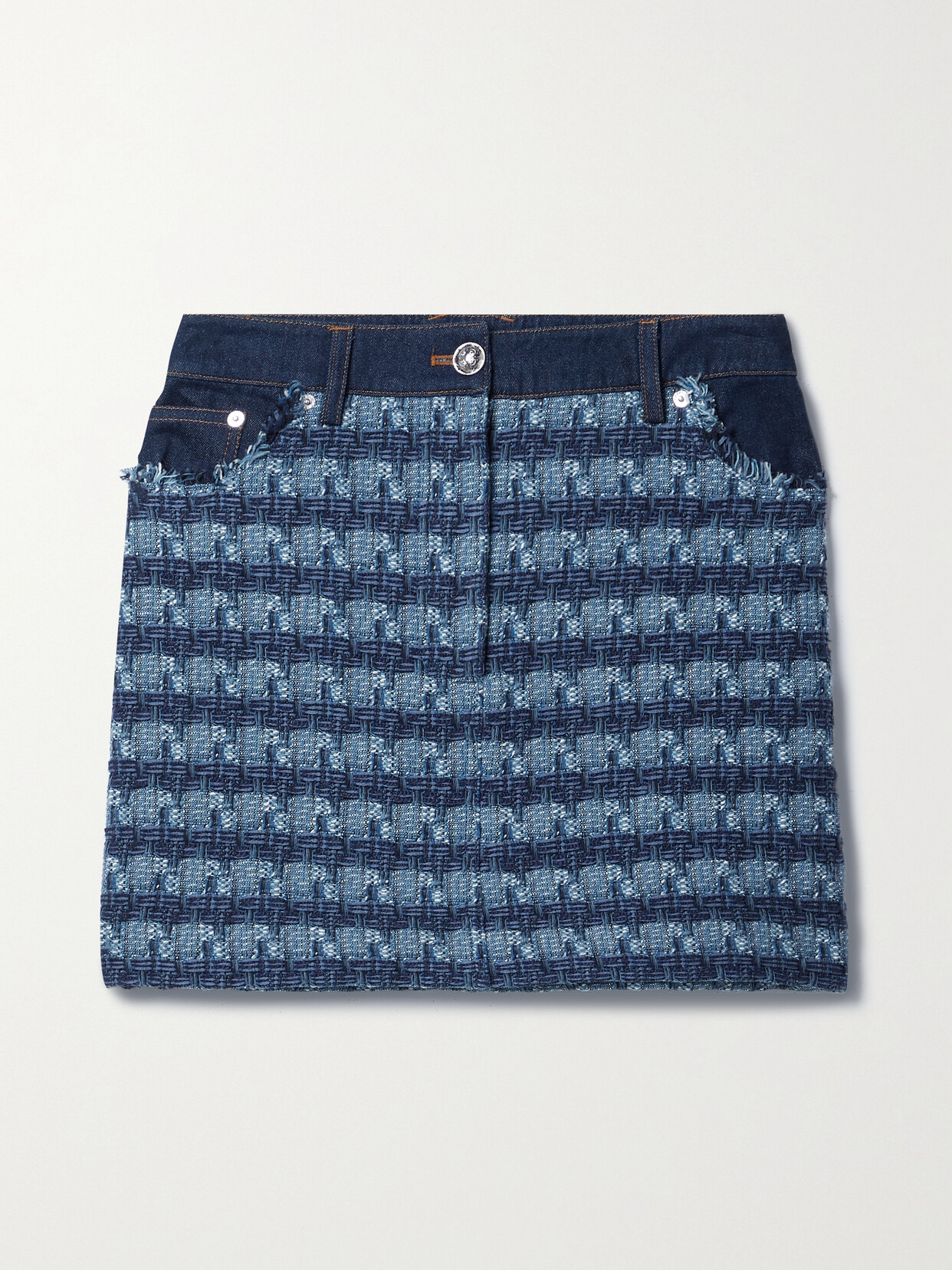 Veronica Beard - Trufino Cotton-tweed And Denim Mini Skirt - Blue