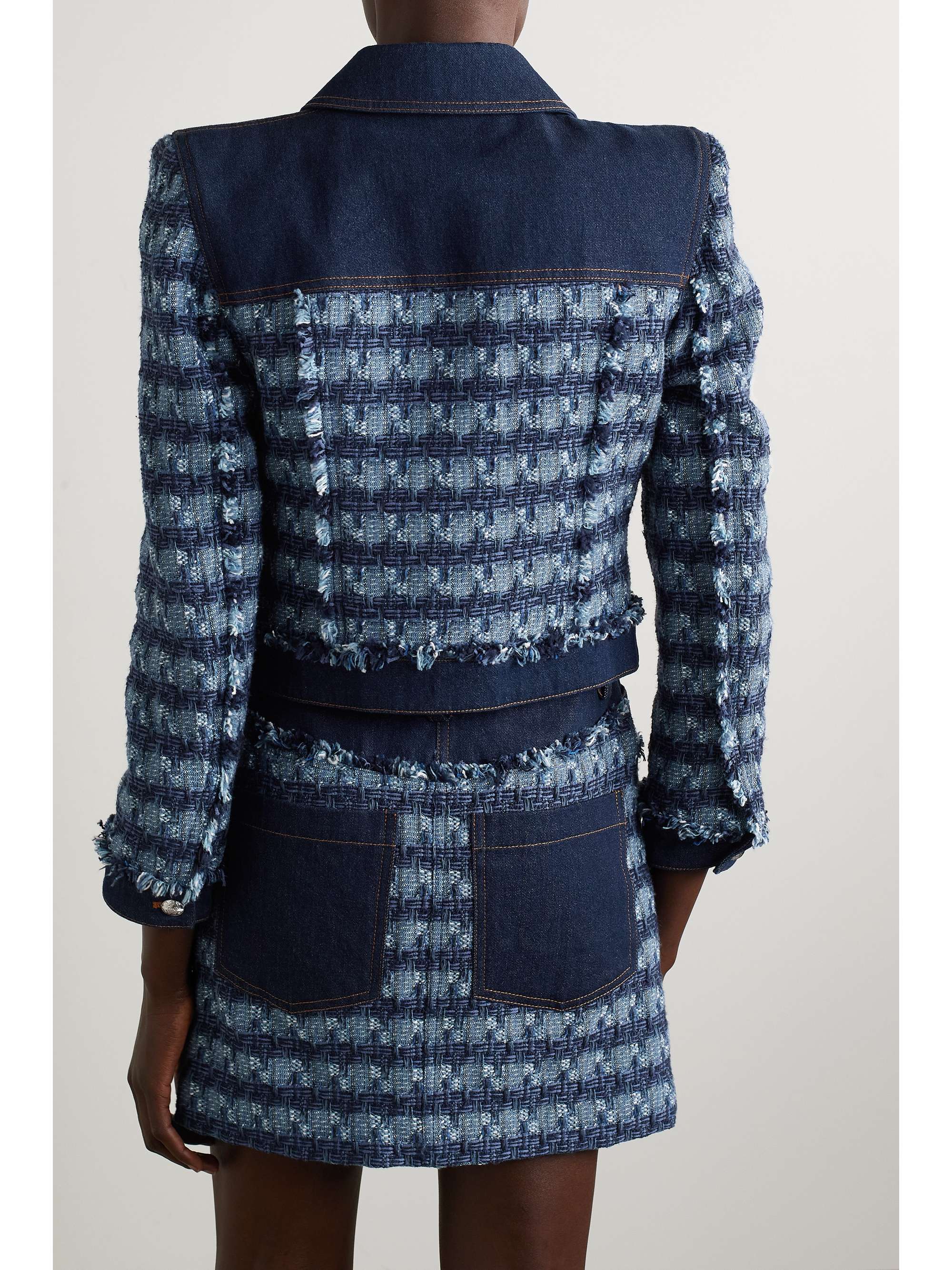 VERONICA BEARD Santo cotton-tweed and denim jacket
