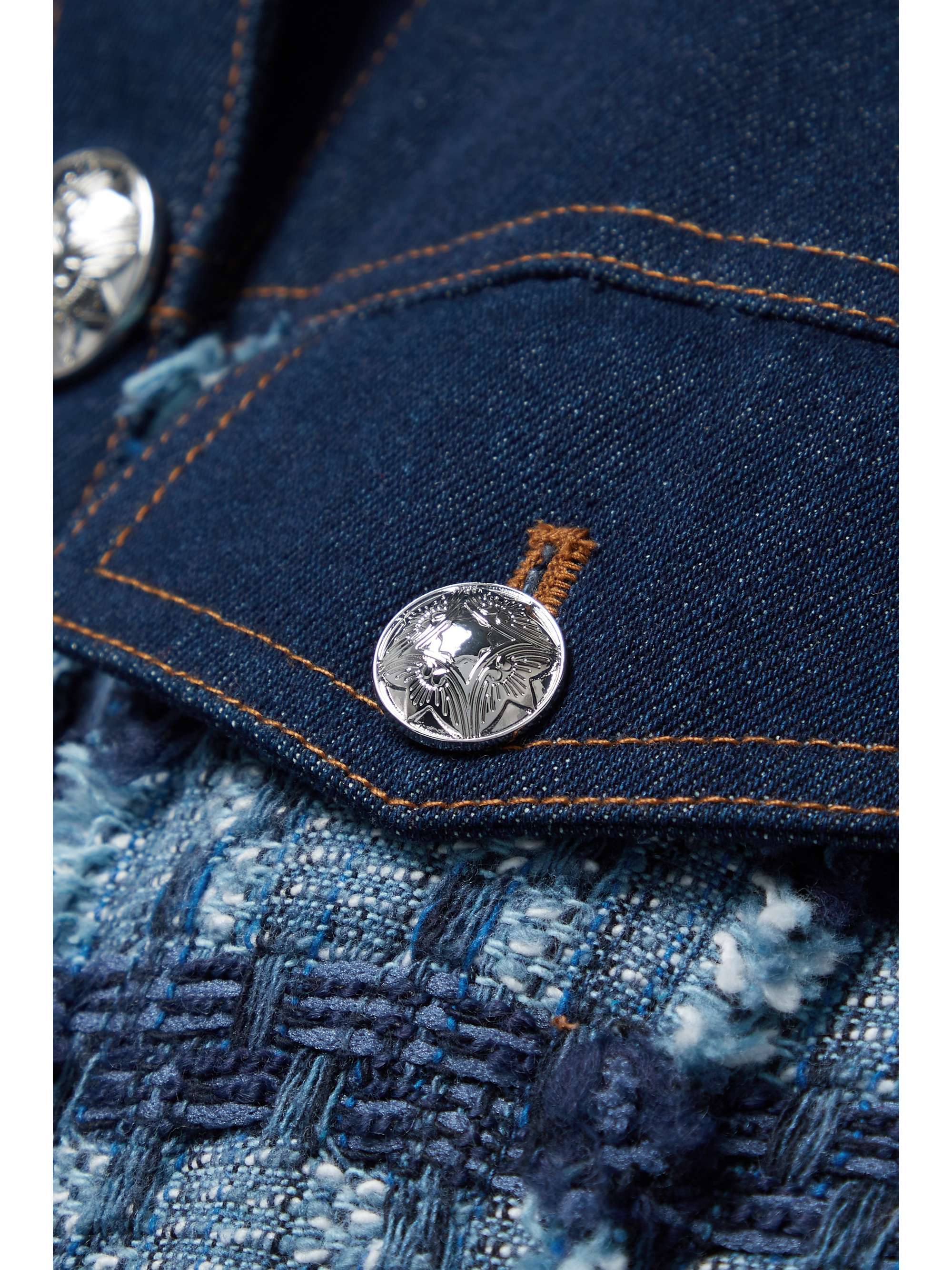 VERONICA BEARD Santo cotton-tweed and denim jacket