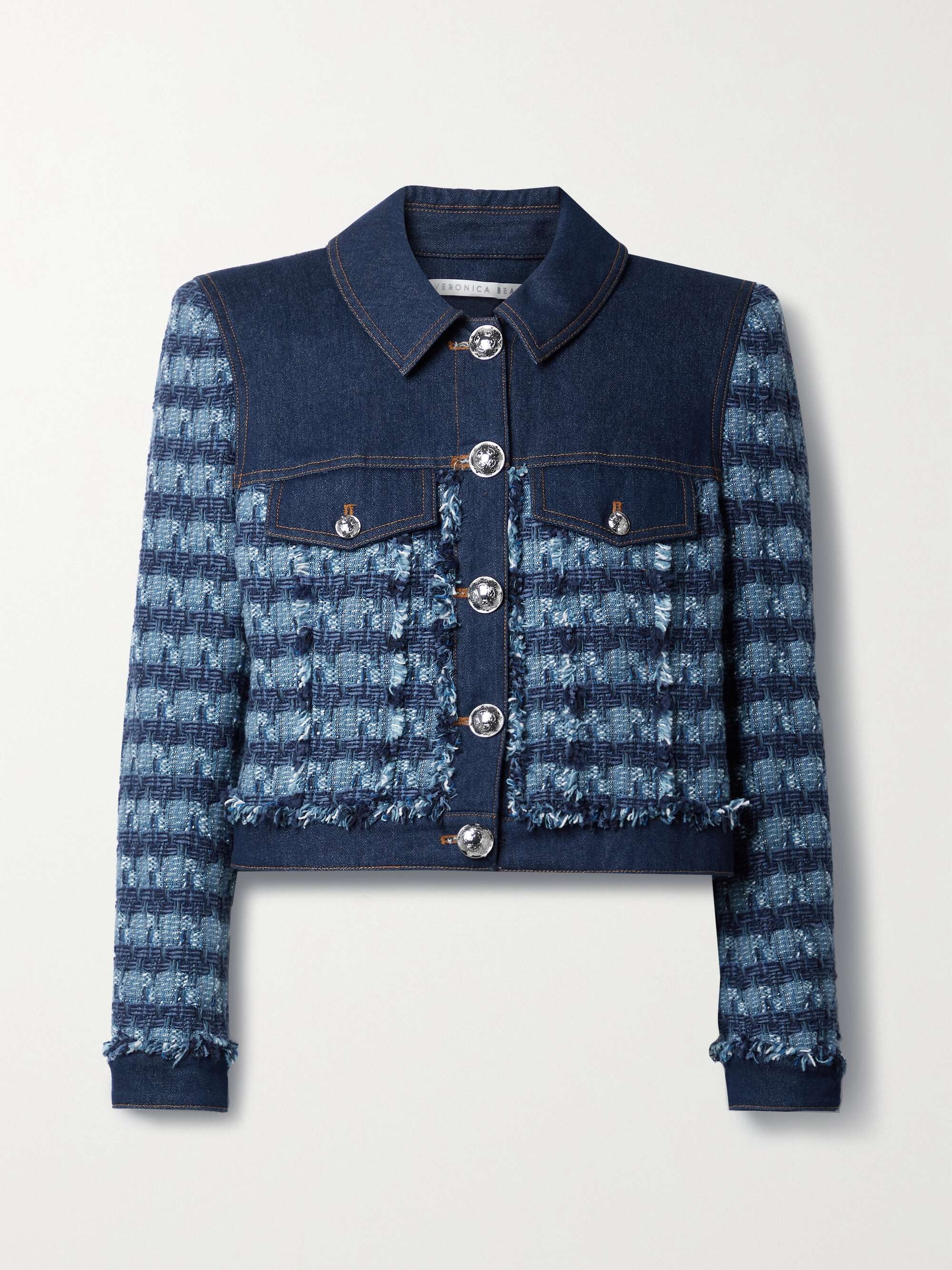 VERONICA BEARD Santo cotton-tweed and denim jacket | NET-A-PORTER