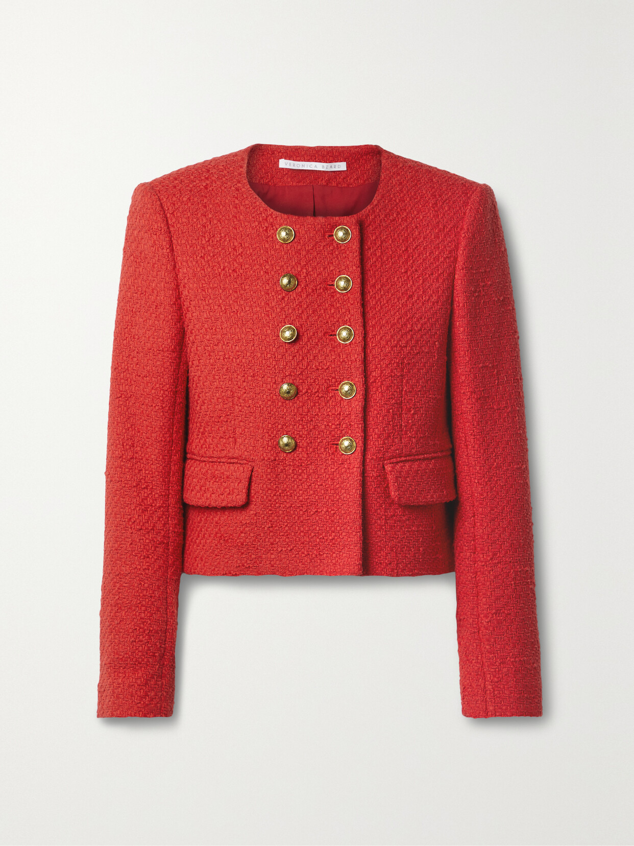 Veronica Beard - Bentley Double-breasted Cotton-blend Tweed Jacket - Red