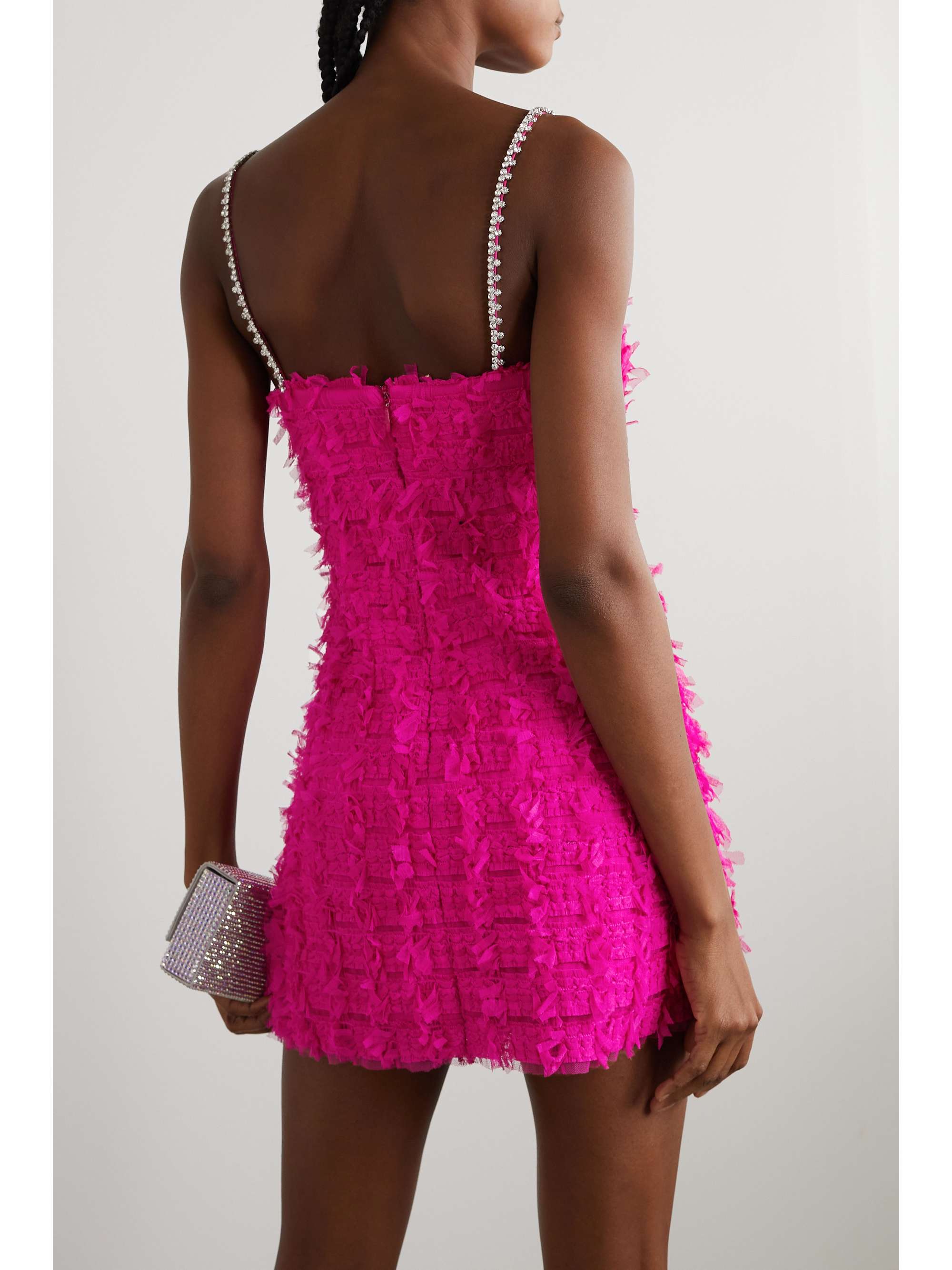 REBECCA VALLANCE Cherie Amour crystal-embellished ruffled tulle mini dress