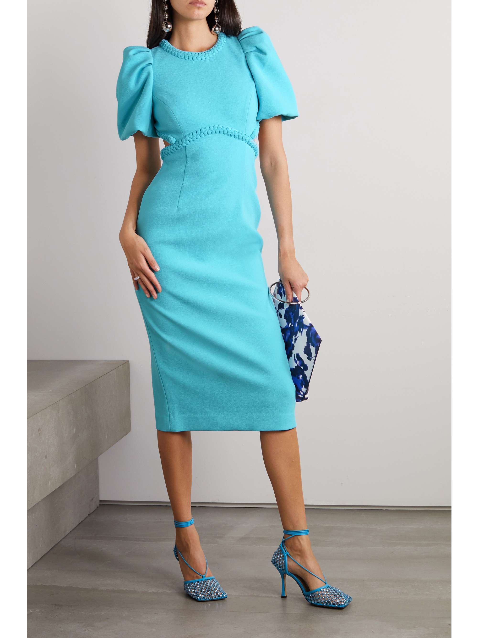 REBECCA VALLANCE Michelle open-back crepe midi dress | NET-A-PORTER