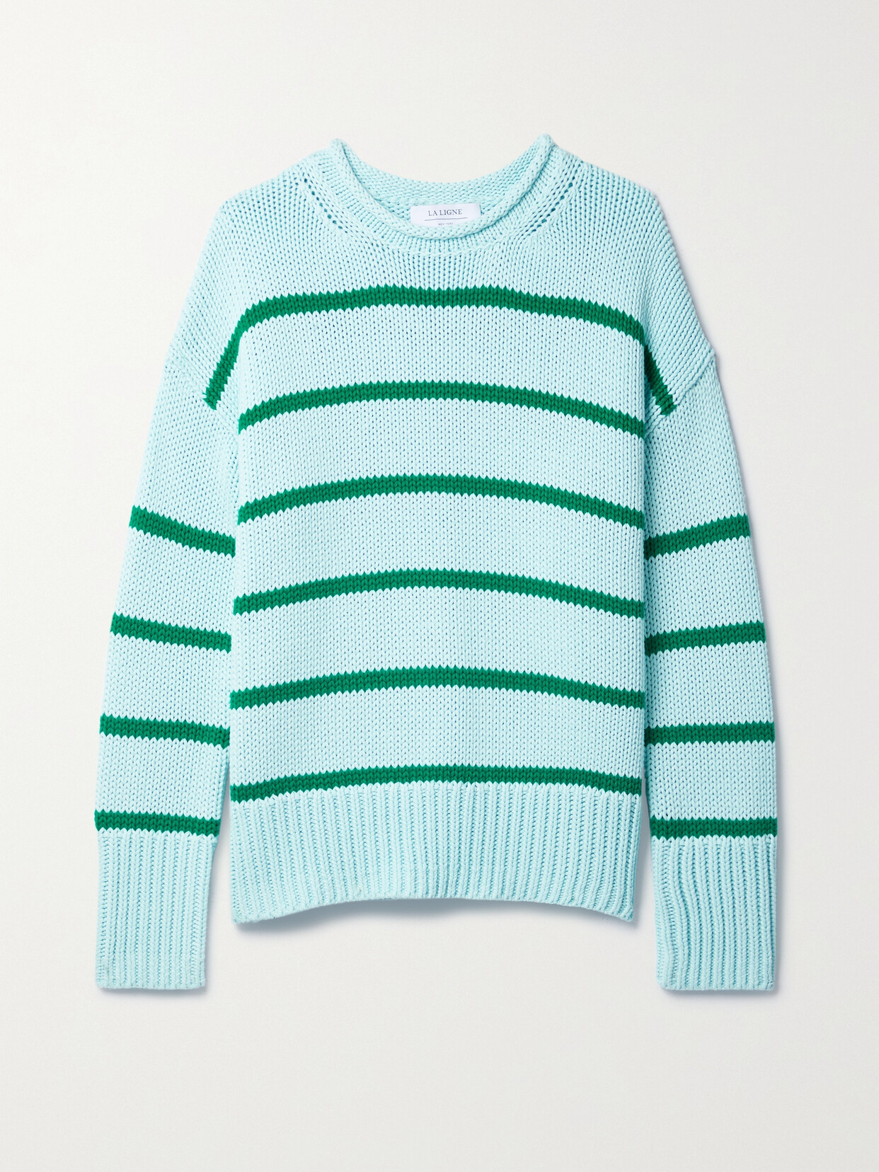 La Ligne Marina Striped Cotton Sweater In Blue