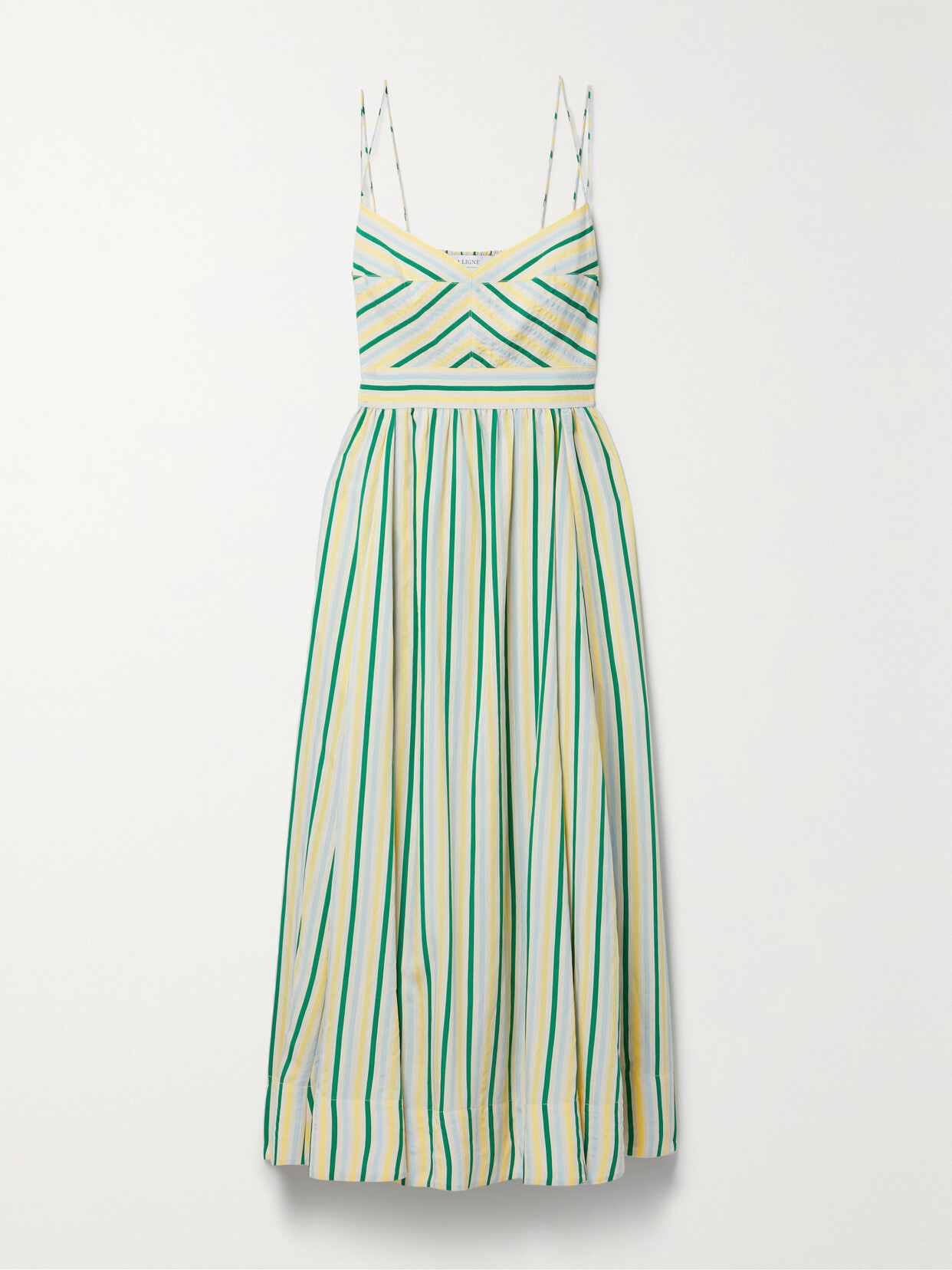 La Ligne - Tracy Striped Voile Maxi Dress - Green