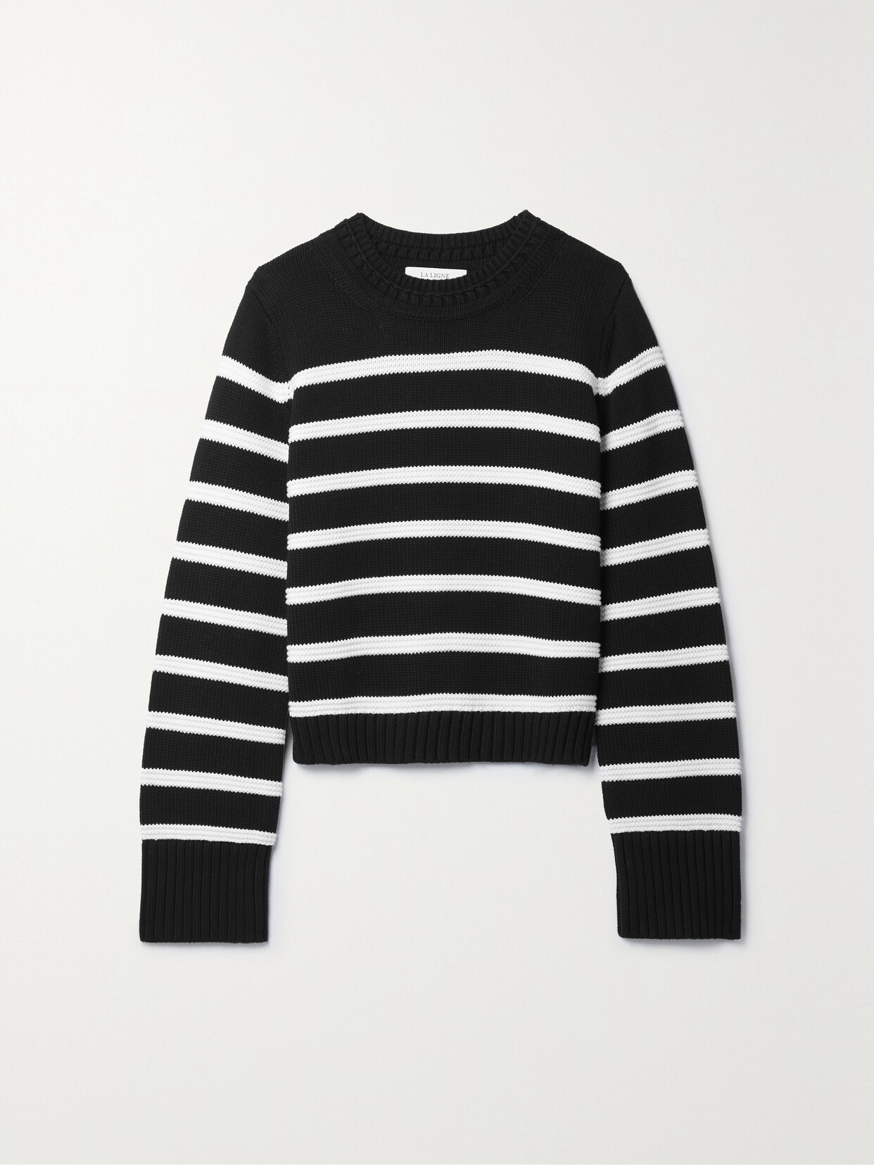 La Ligne - Striped Silk And Cashmere-blend Sweater - Black