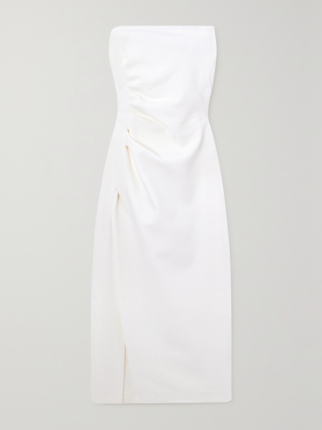 Proenza Schouler Strapless Gathered Jersey Midi Dress - White