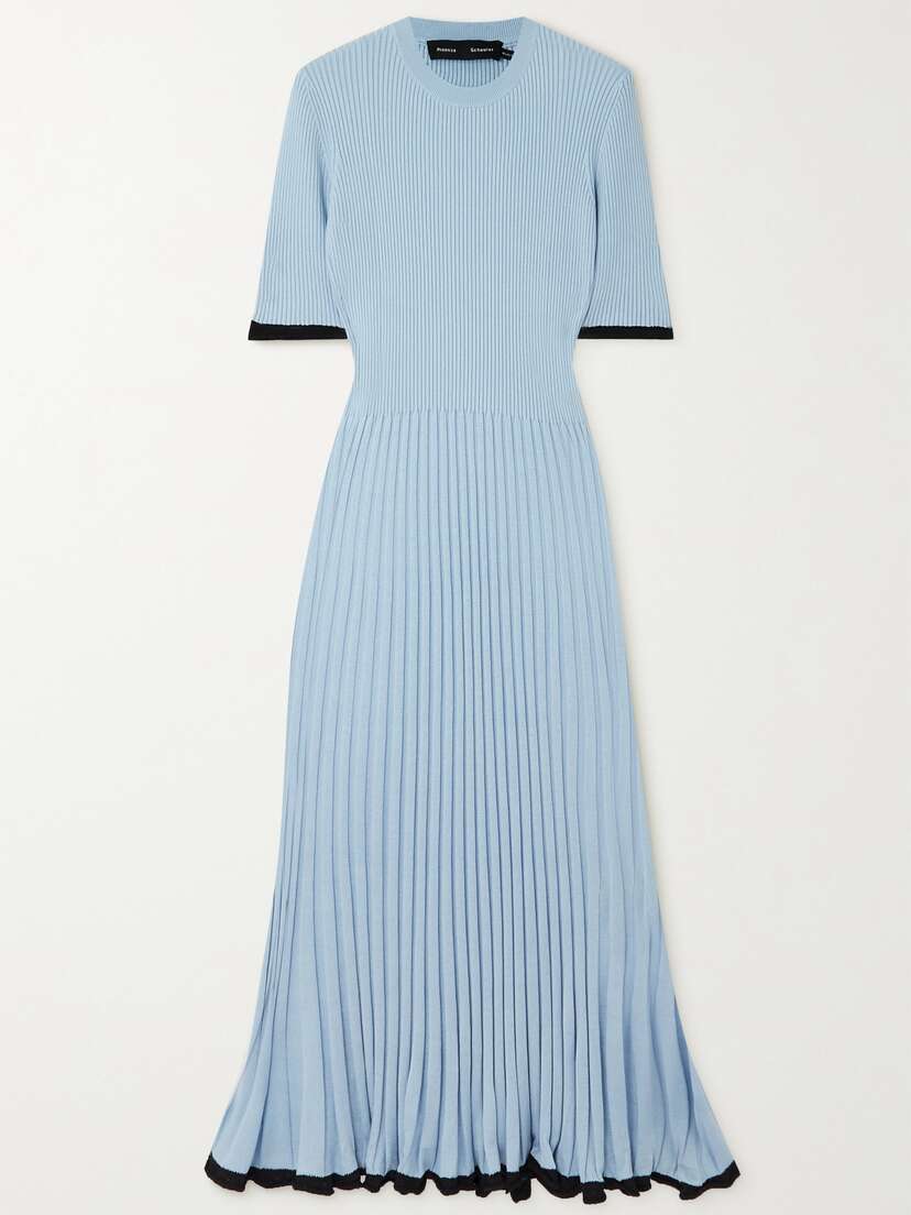 Proenza Schouler Ribbed Silk-blend Midi Dress